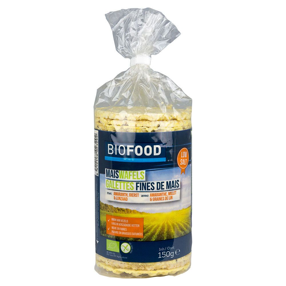 Biofood Galettes fines de maïs avec graines de lin