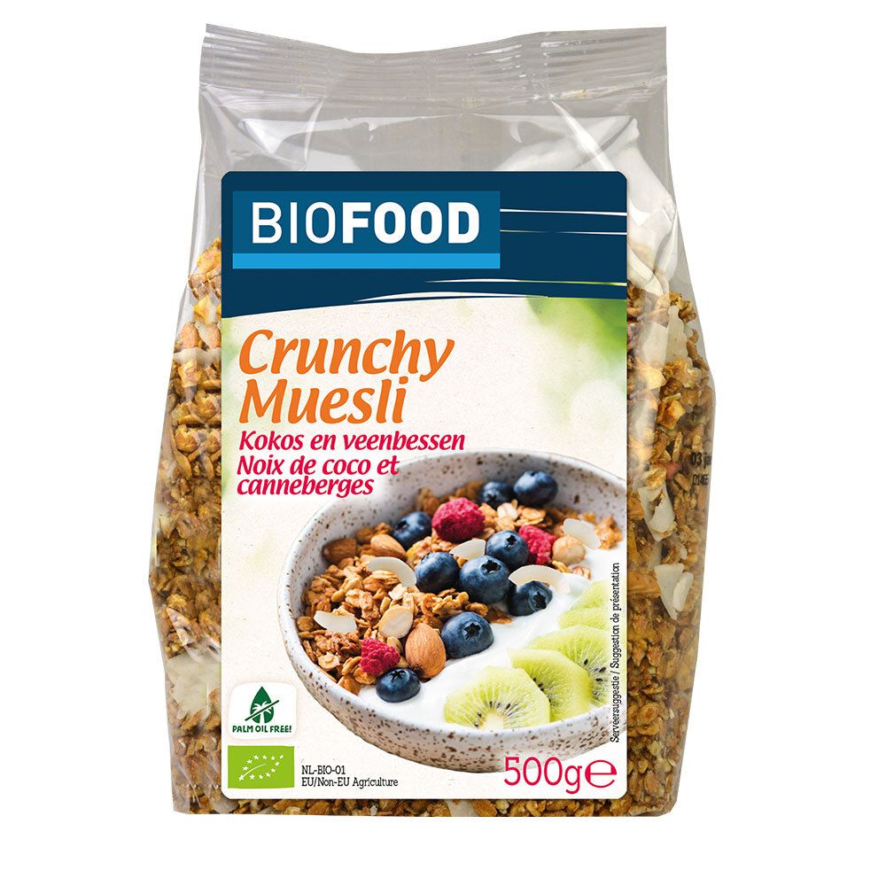 Biofood Crunchy Muesli noix de coco et canneberges