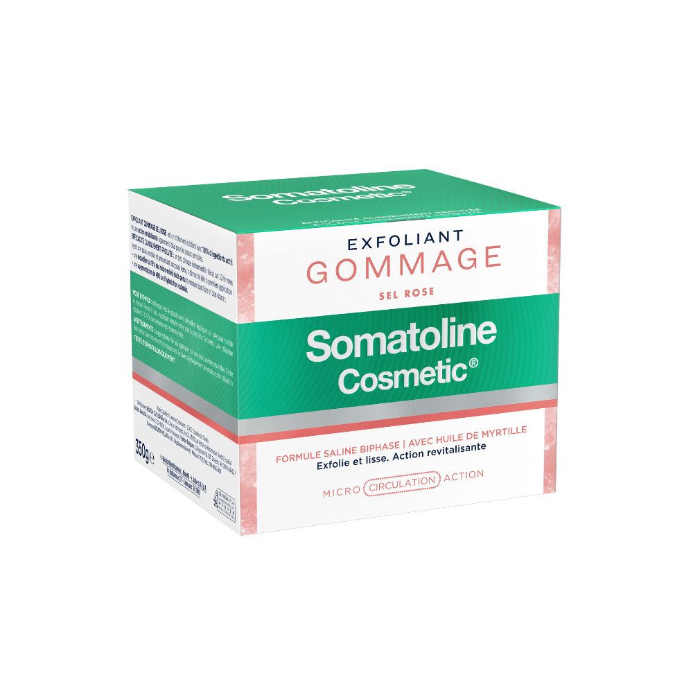 Verpakking met product. Groen-witte doos met productnaam en info. Merk: Somatoline Cosmetic.