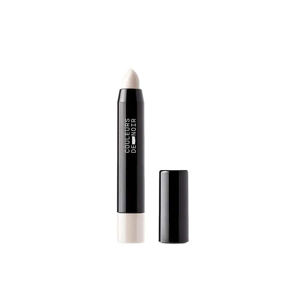 Chubby LipBalm 01 Pearl de Les Couleurs de Noir. Bâton noir à embout blanc, sans capuchon.
