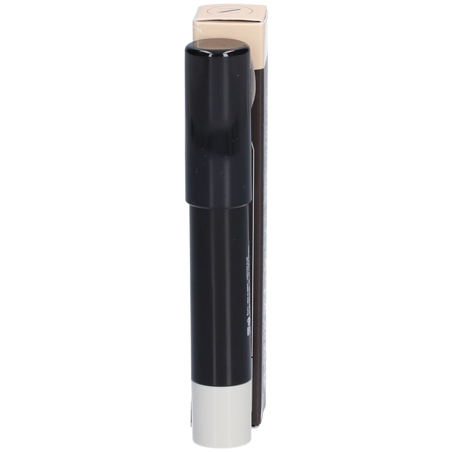 Chubby LipBalm 01 Pearl de Les Couleurs de Noir. Bâton noir à embout blanc et emballage.