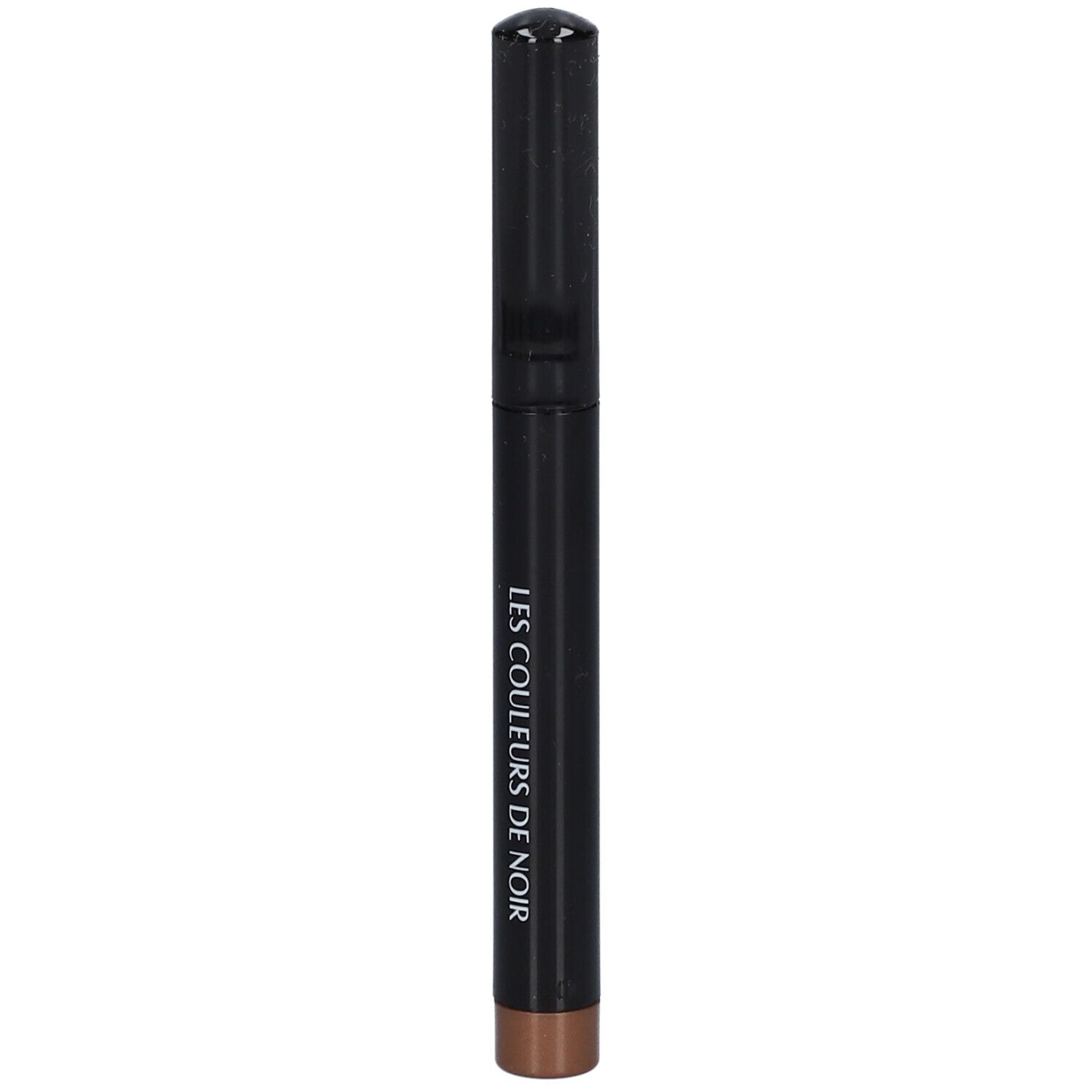 Schwarzer Stift mit bronzefarbener Spitze. Aufschrift: LES COULEURS DE NOIR.