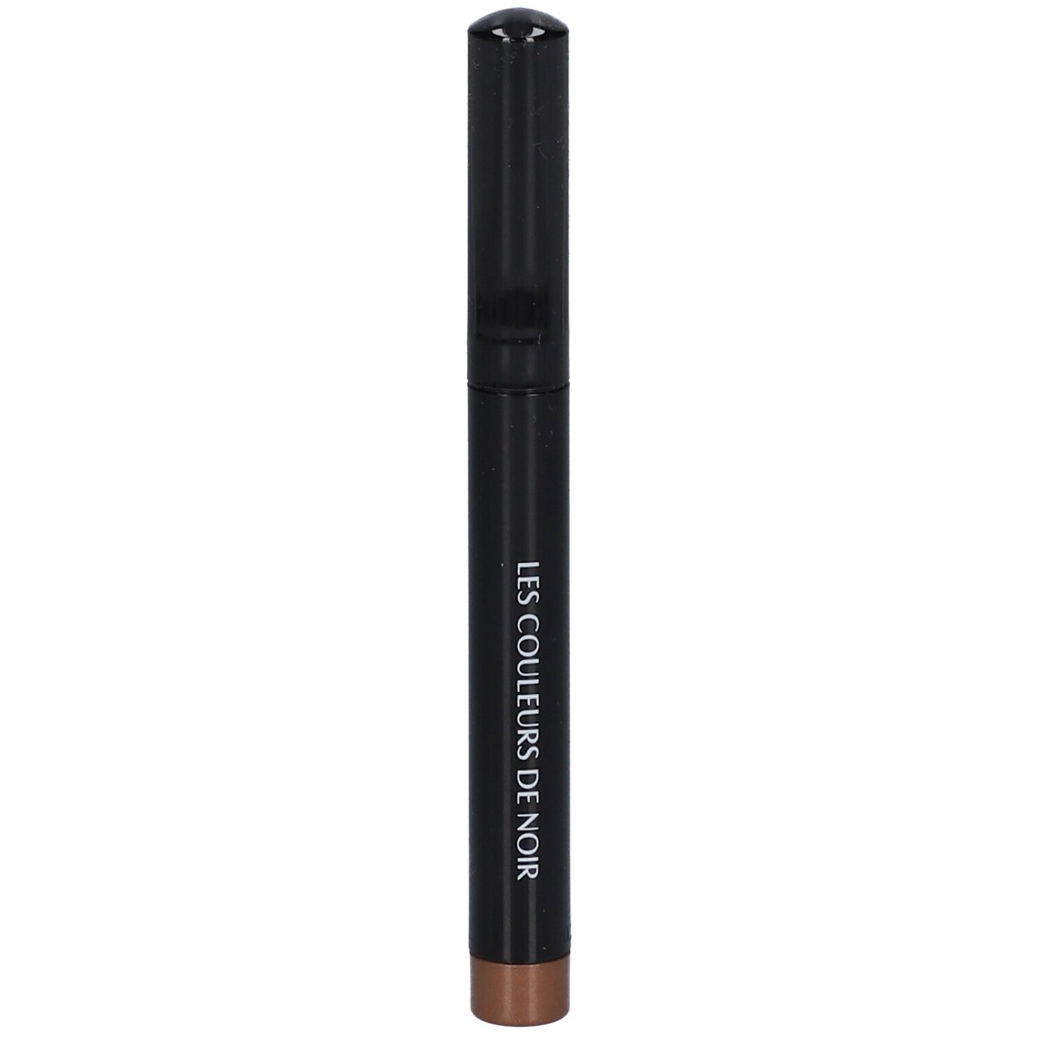 Schwarzer Stift mit bronzefarbener Spitze. Aufschrift: LES COULEURS DE NOIR.