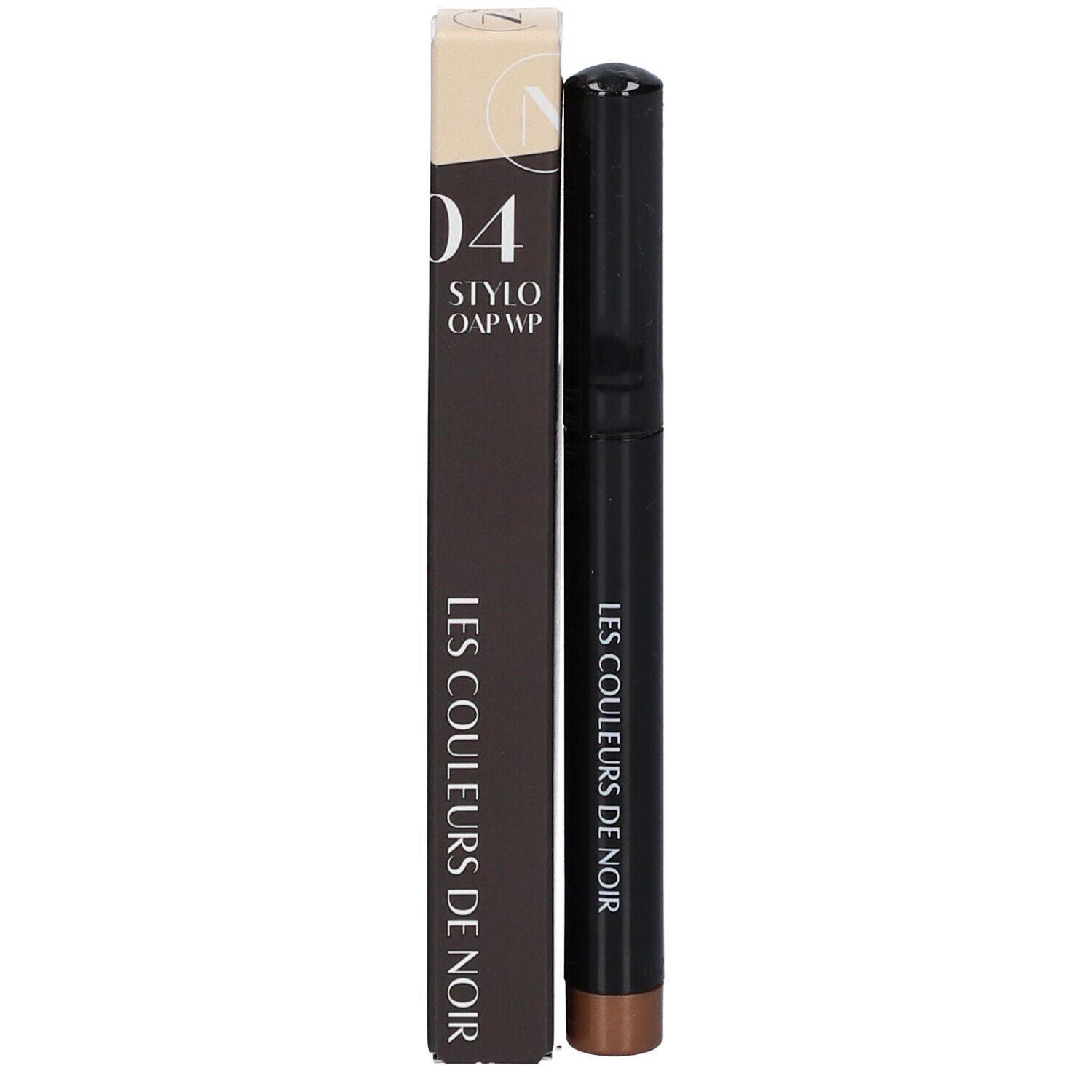 Schwarzer Stift mit bronzefarbener Spitze. Aufschrift: LES COULEURS DE NOIR.