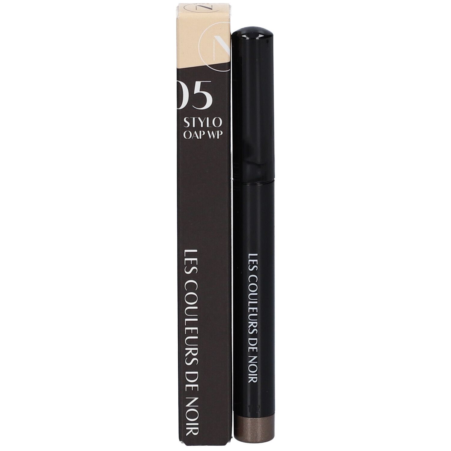 Schwarzer Stift mit kupferfarbener Spitze. Aufschrift: LES COULEURS DE NOIR.