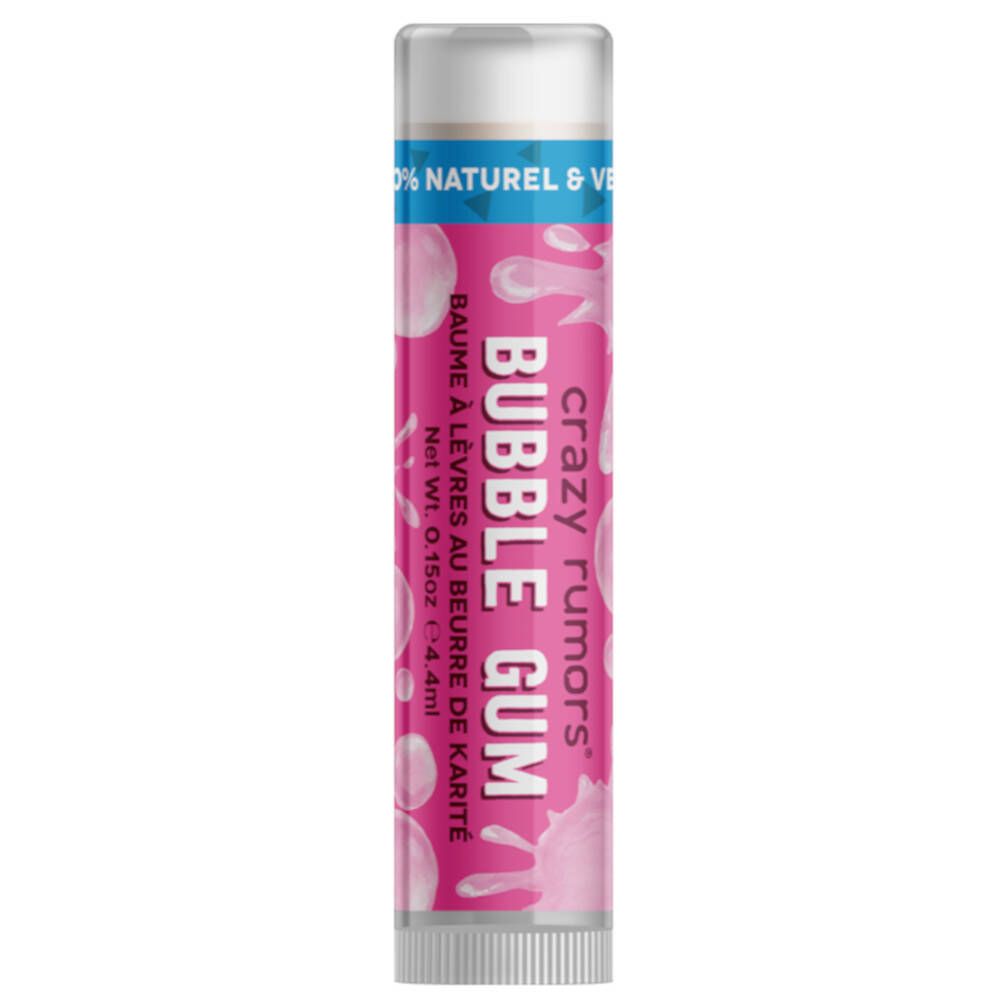 crazy rumors® Baume à Lèvres au Beurre de Karité - Bubble Gum