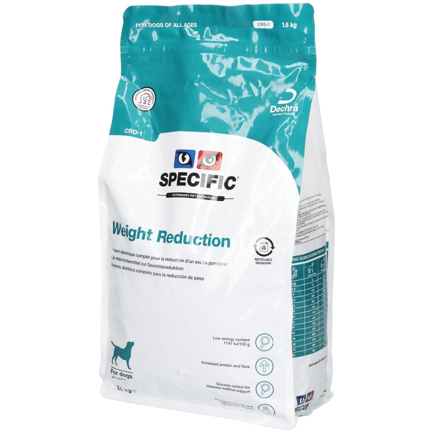 SPECIFIC CRD-1 Weight Reduction Hundefutter, 1,6 kg Beutel.
