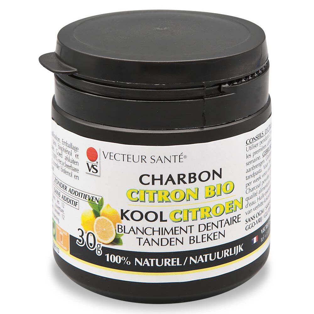 Vecteur Santé® Charbon Citron BIO Blanchiment dentaire