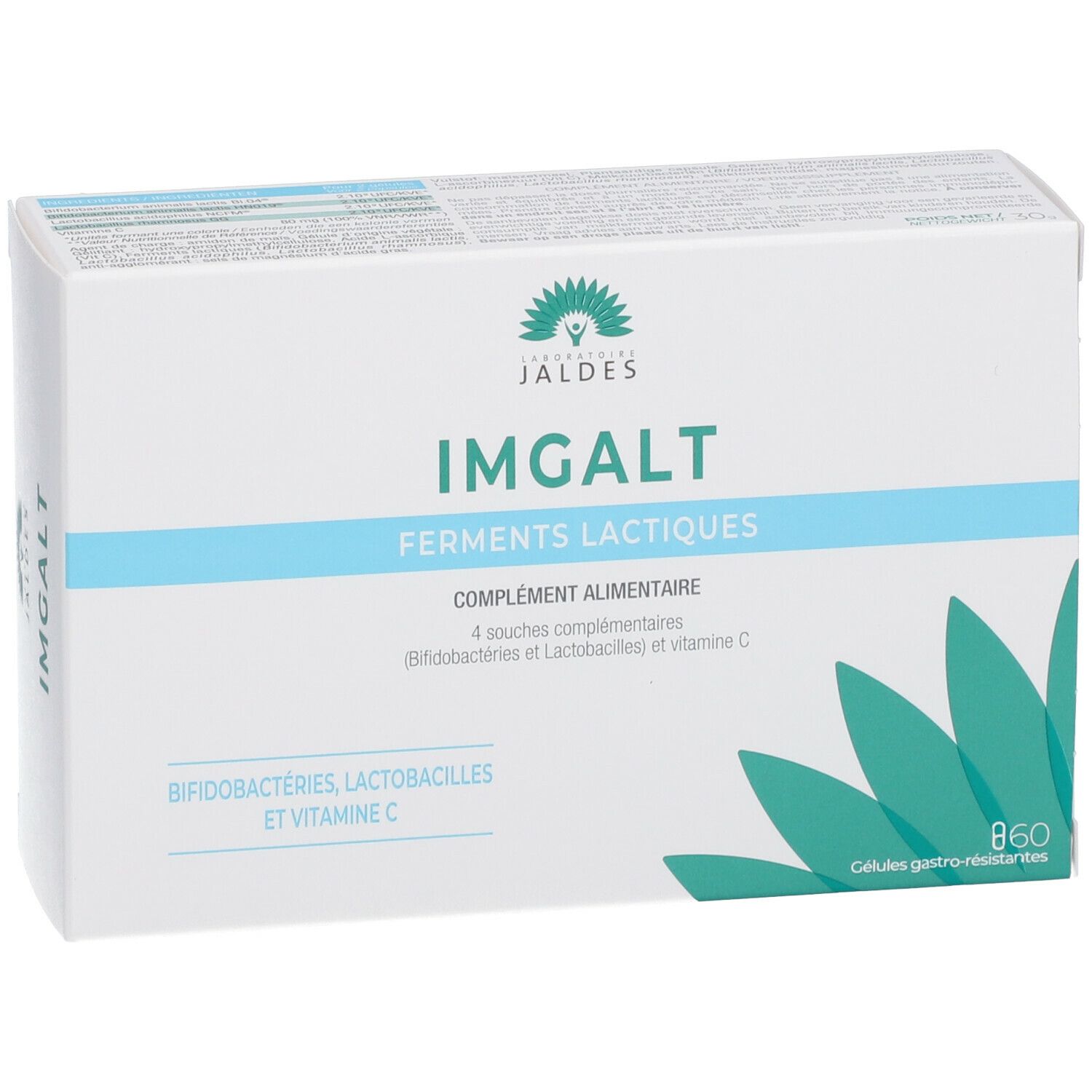 Witte doos IMGALT, tekst in het Frans. Bevat 860 capsules. Merk JALDES.