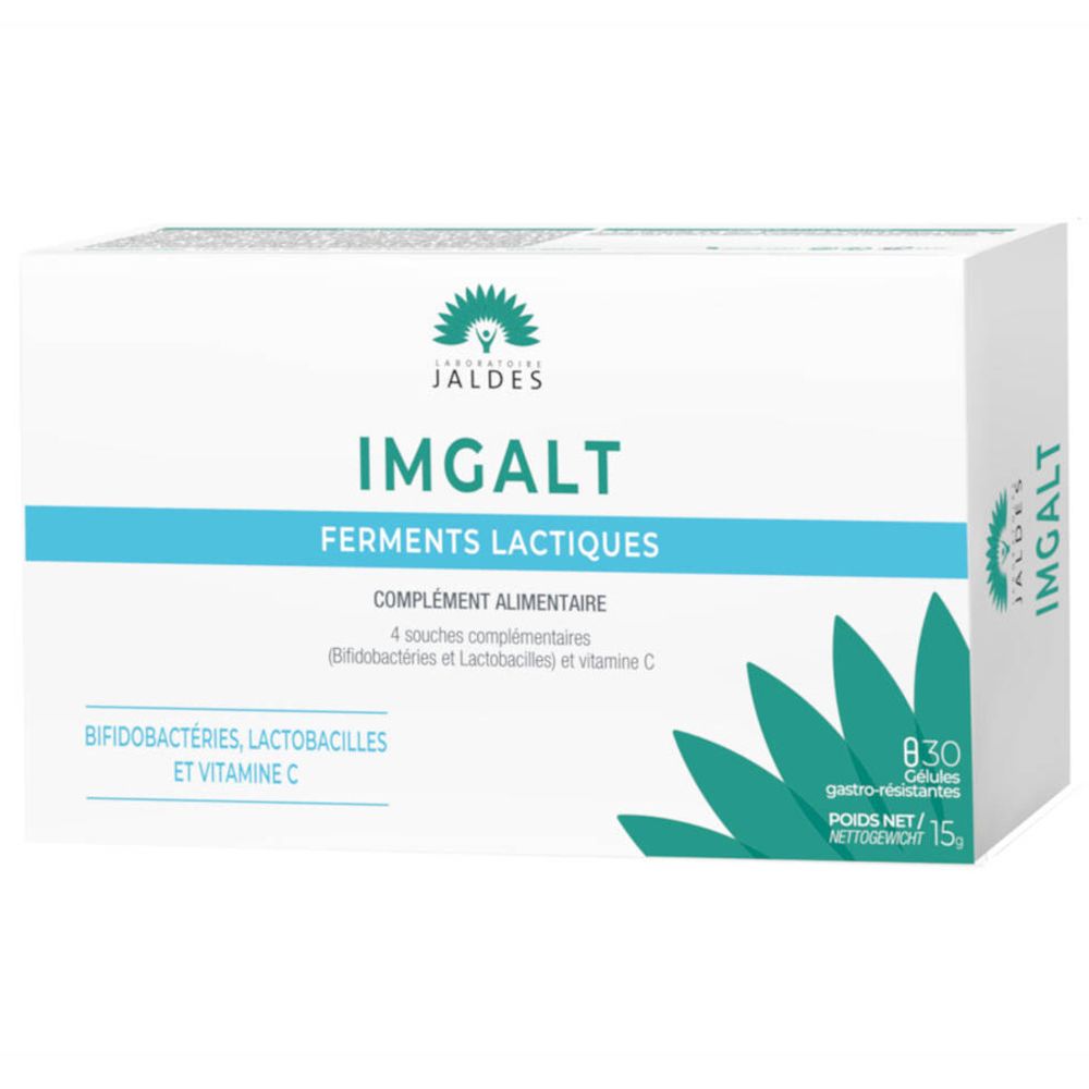 Doos "IMGALT Ferments Lactiques". Bevat 830 capsules. Opschrift: Bifidobactéries, Lactobacilles et Vitamine C.