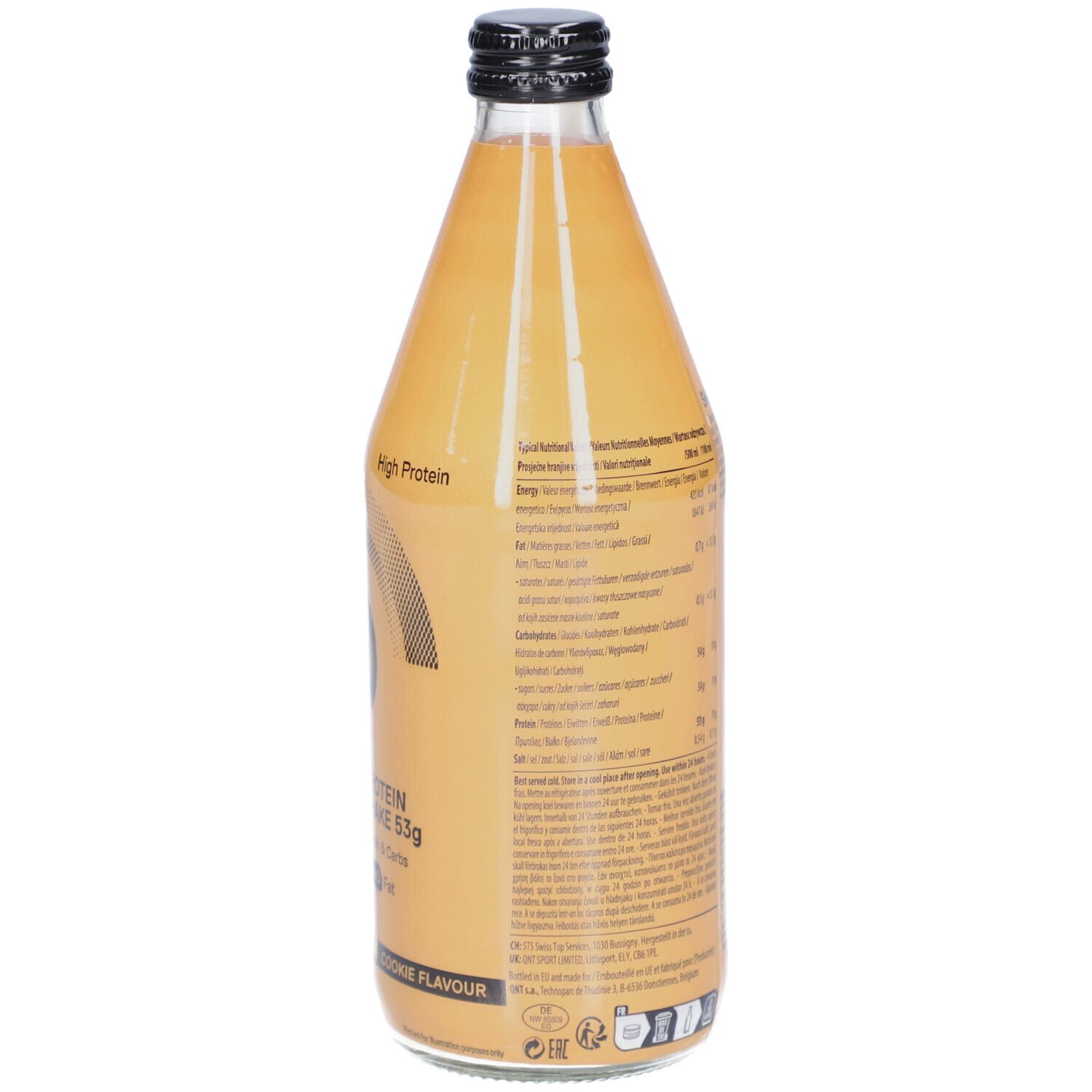 Protein Shake Glass Bottle  QNT (12er Pack)