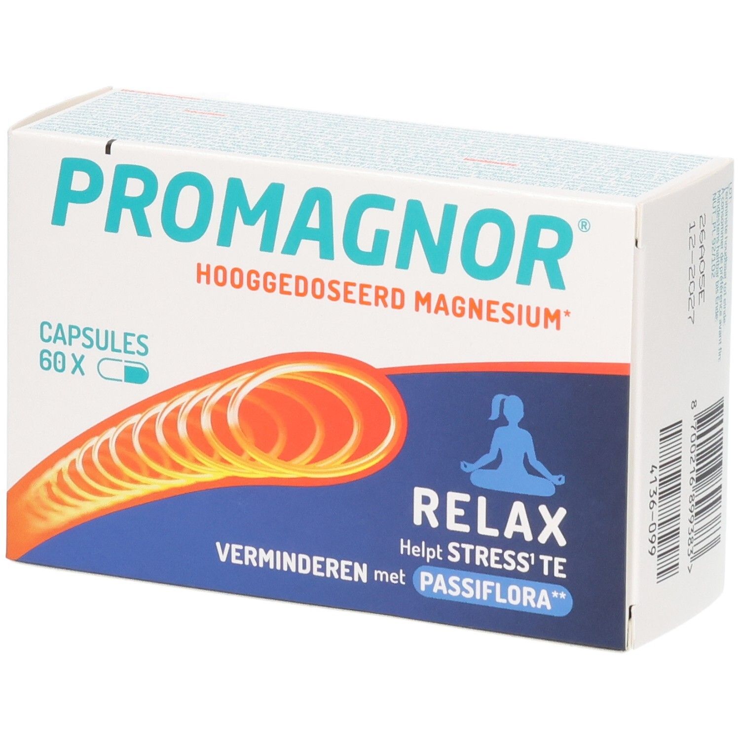 Promagnor® Relax Hooggedoseerd Magnesium 350 mg & Passiflora 200 Vitamines B 60 Harde capsules
