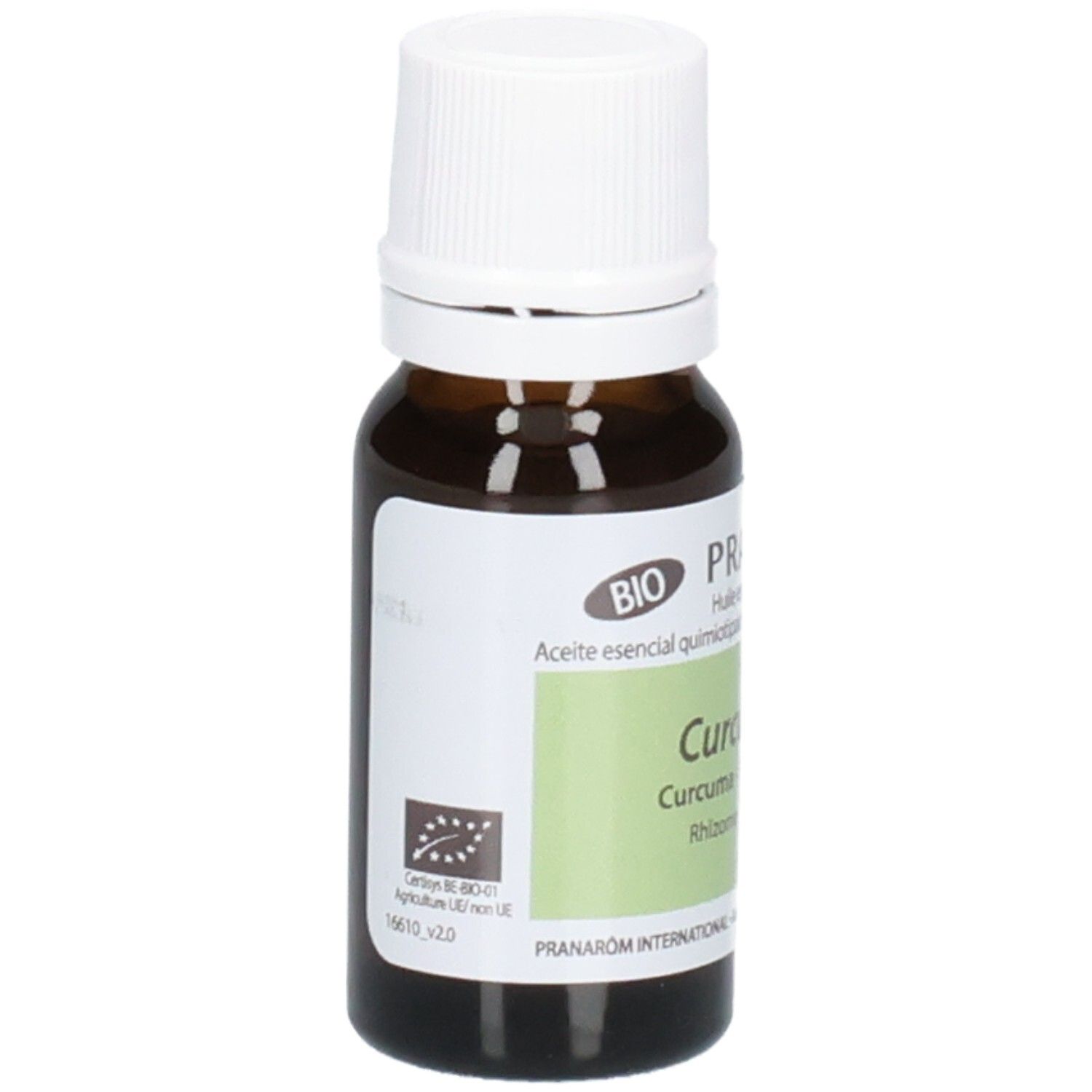 Pranarôm Kurkuma ätherisches Öl, 10ml Flasche. Bio-Siegel EU-Landwirtschaft.