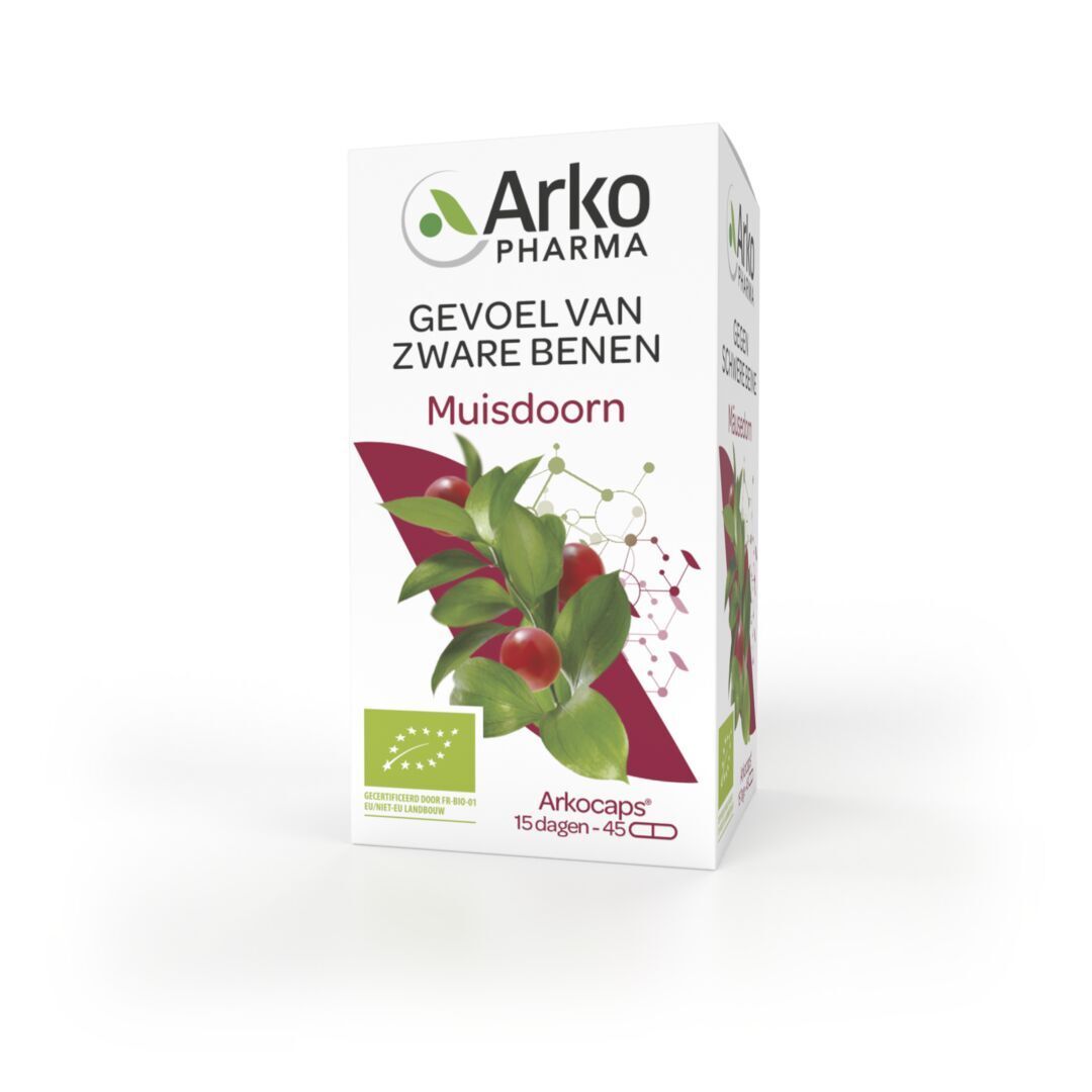 Productverpakking. Op de verpakking: logo, productnaam, plantillustratie, tekst.