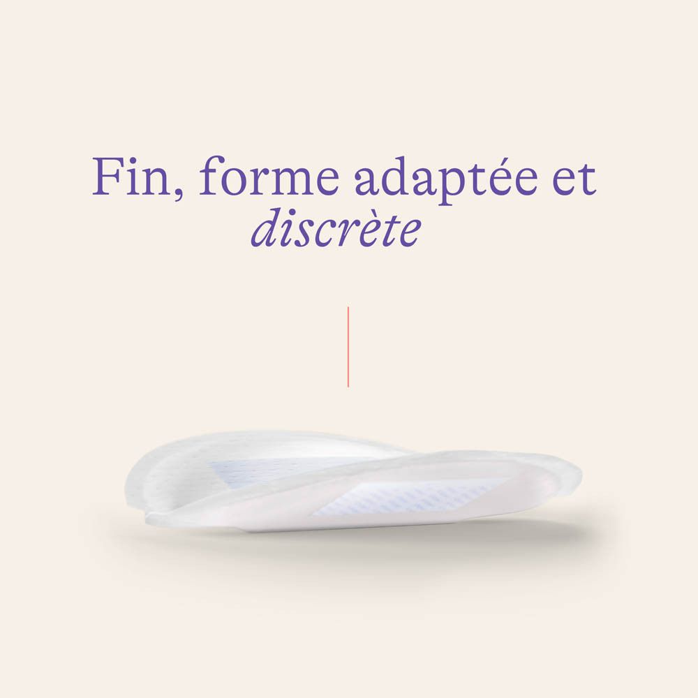 Boîte de coussinets d'allaitement Lansinoh®. Coussinets et bébé sur l'emballage.