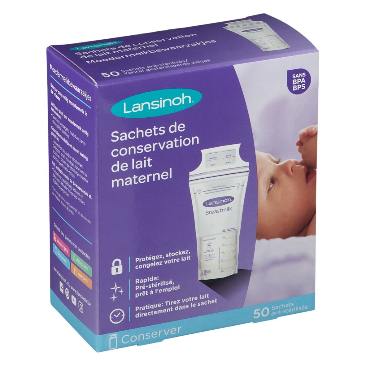 Lansinoh® Sachets de conservation du lait maternel