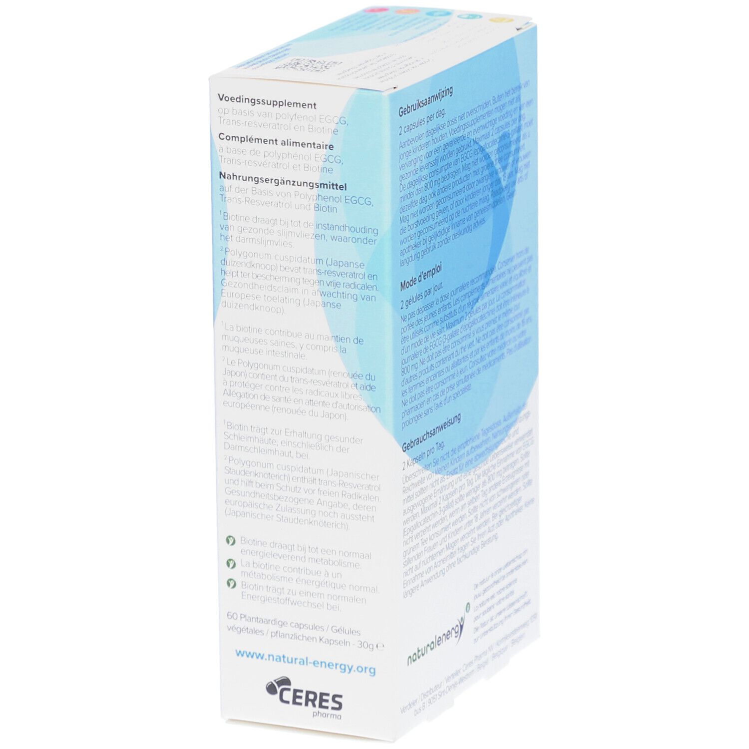 Boîte "Labotix CO" avec texte et logos. Contient des informations sur le produit. Texte en allemand, français, néerlandais.
