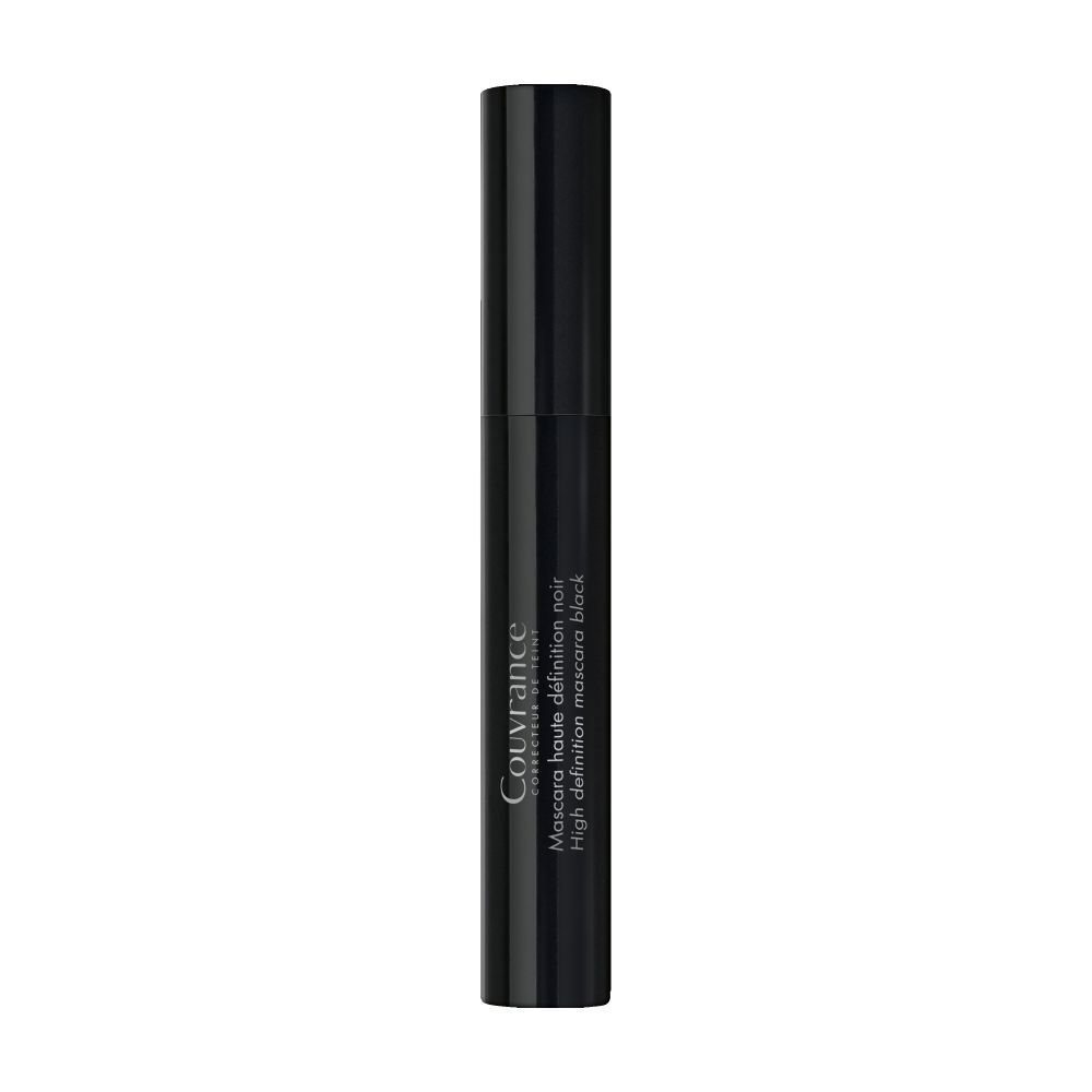 Tube de mascara noir. Inscription : Couvrance, Mascara haute définition noir, yeux sensibles.