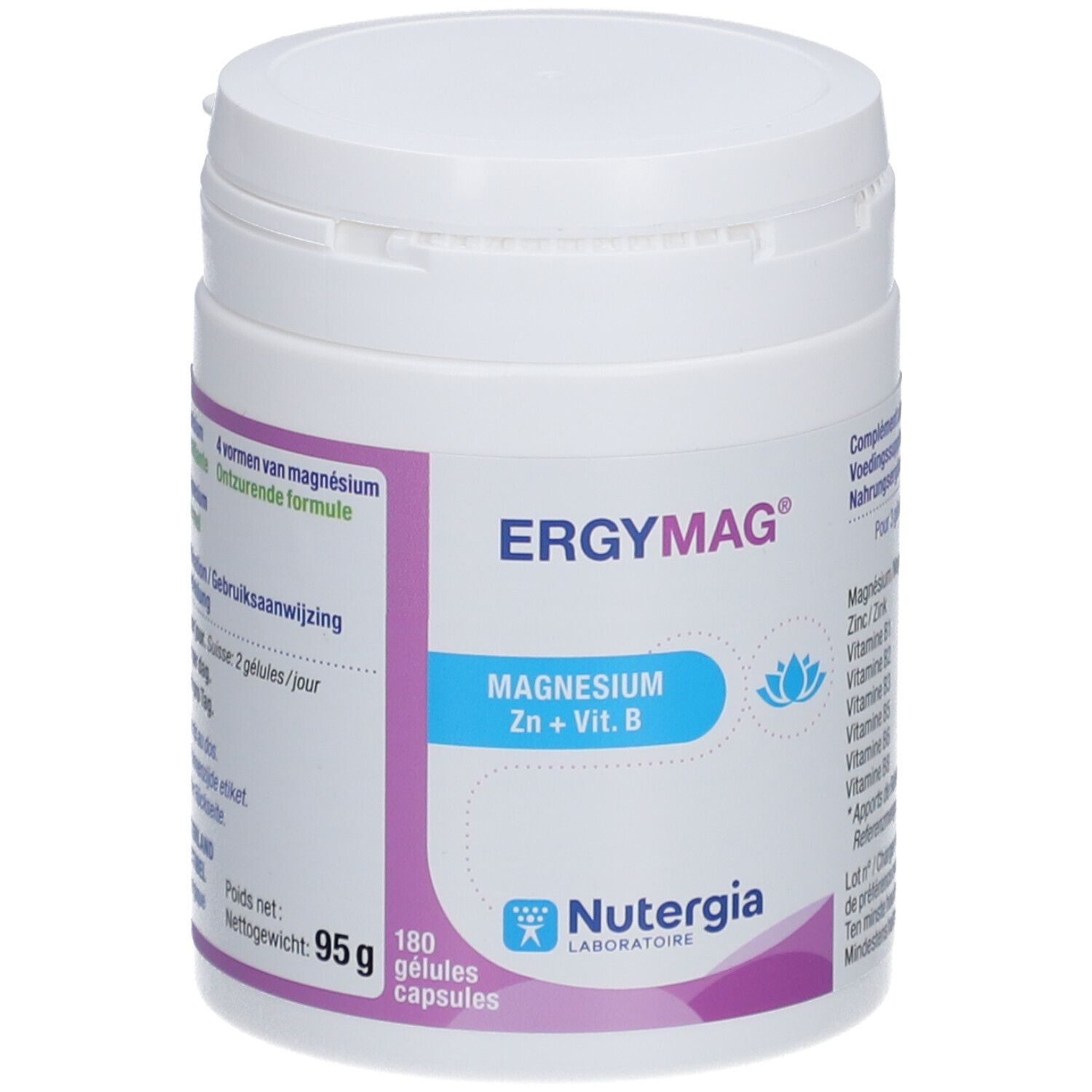 Nutergia ErgyMag : Magnesium + Zink 180 Capsules