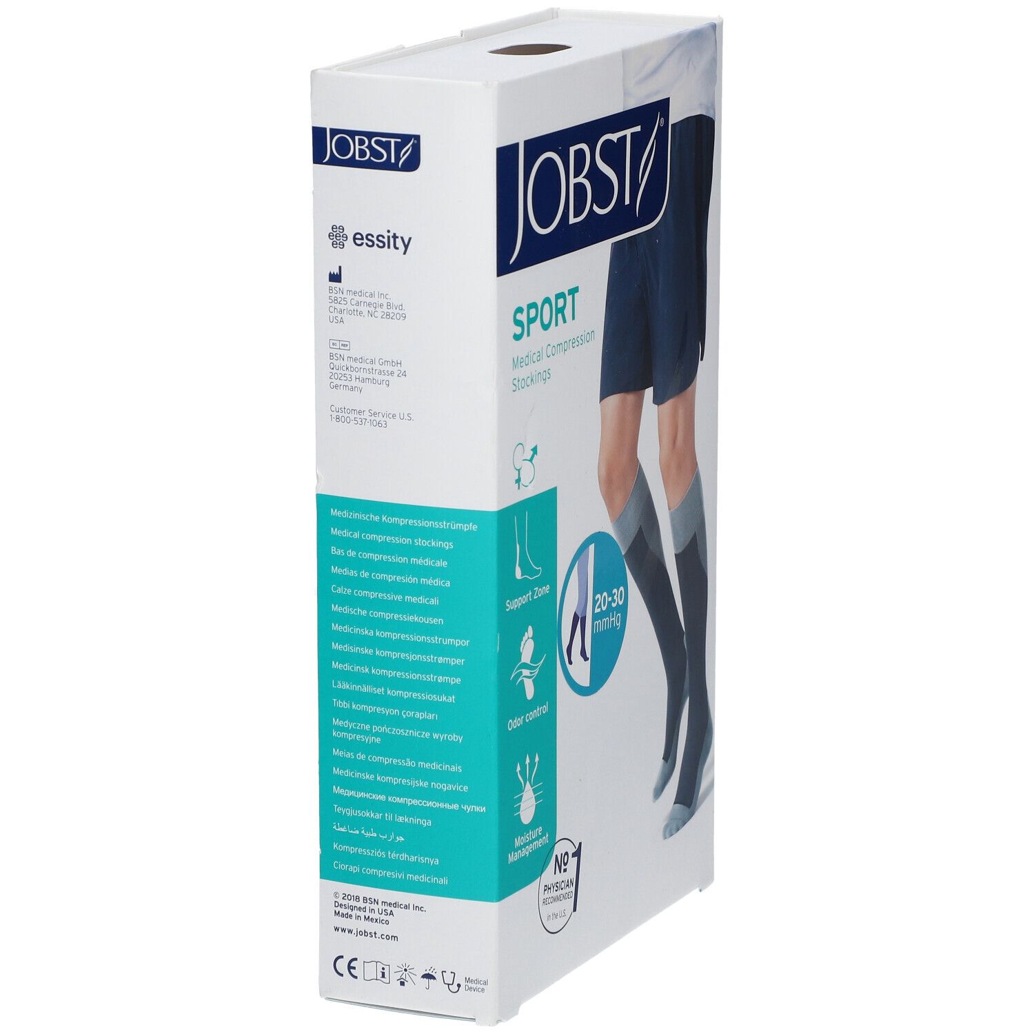 Boîte de bas de compression JOBST Sport. Bas médicaux. 20-30 mmHg. Détails sur l'emballage.
