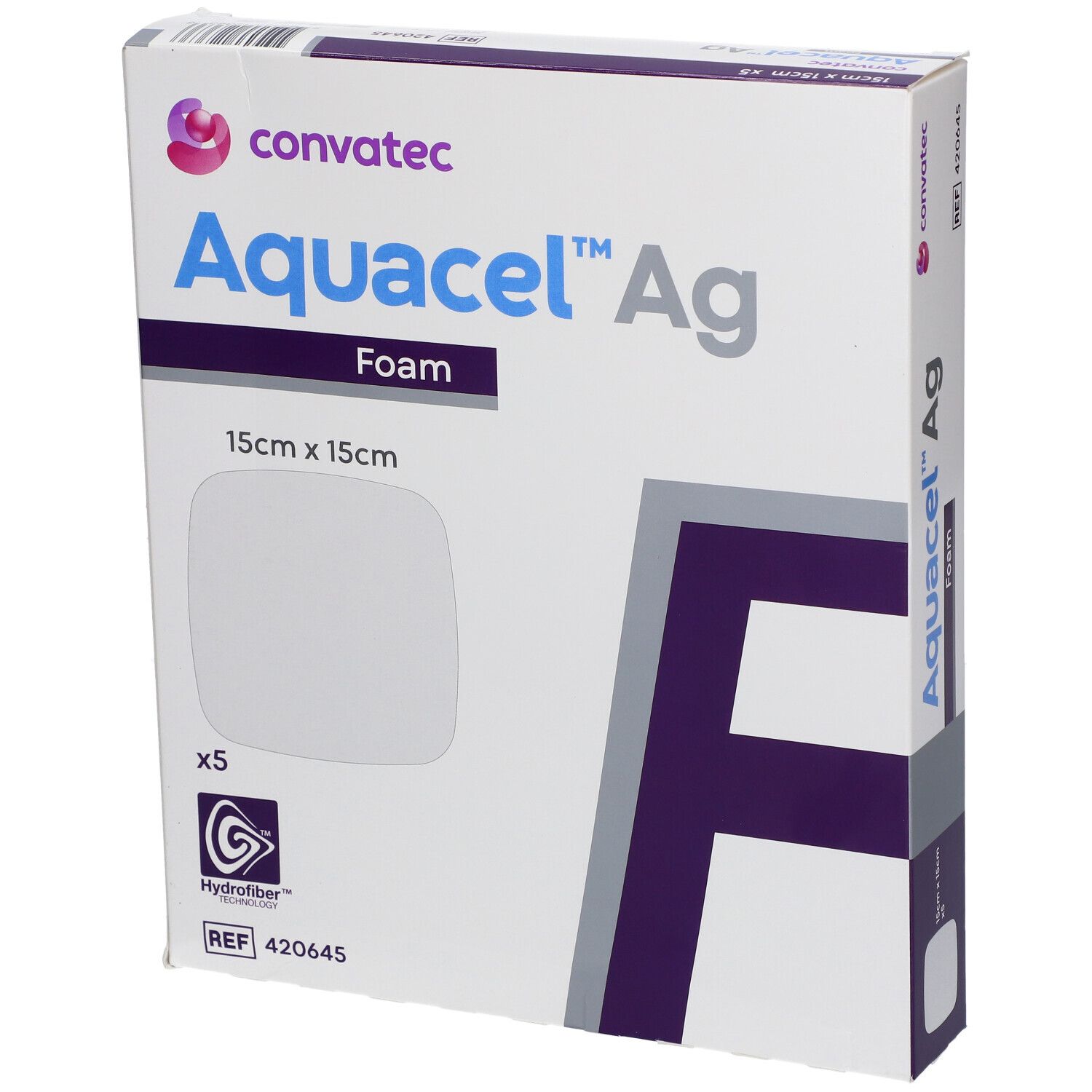 Aquacel AG Pansement en Mousse Non-Collant 15 x 15 cm 5 pièces