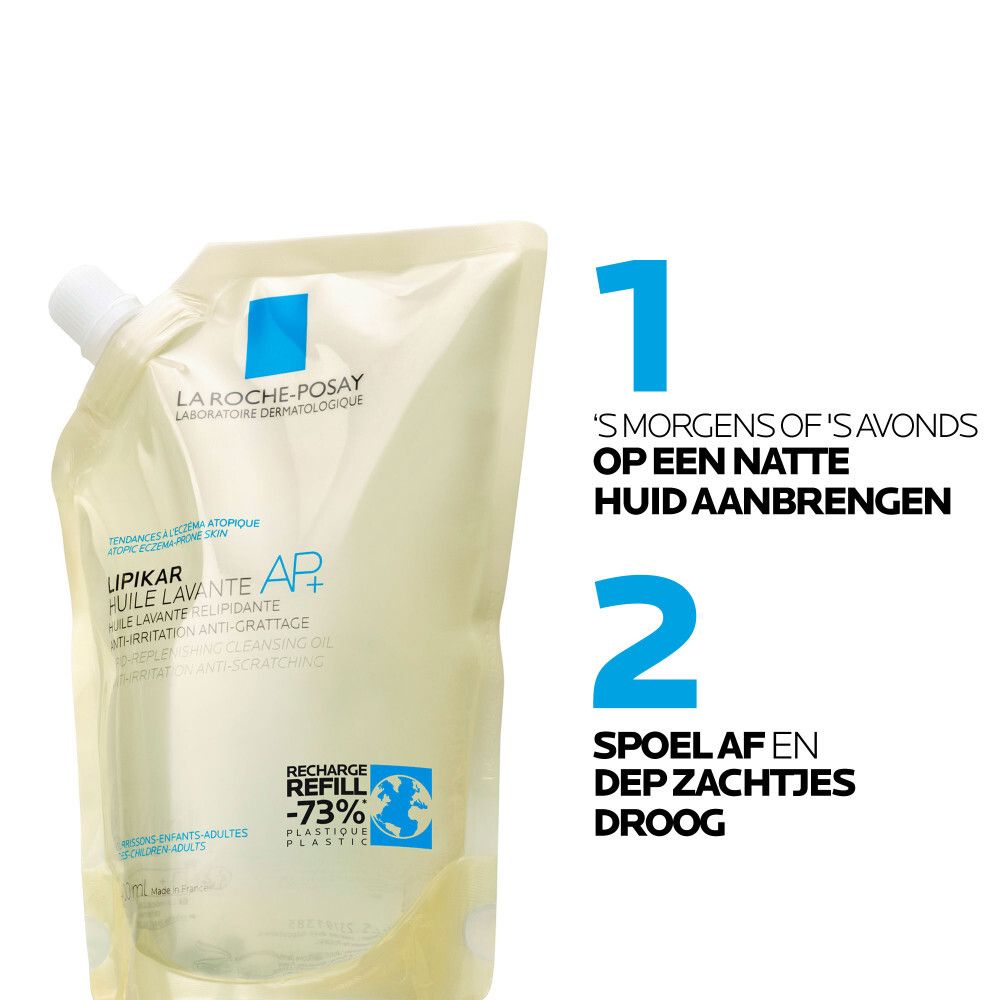 Navulling. La Roche-Posay Lipikar AP+ wasolie. Eco-navulling.