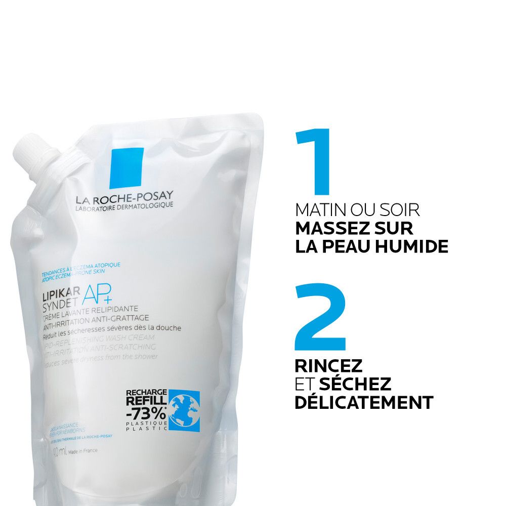 Instructions d'utilisation. Étapes 1 et 2. « Matin ou soir » et « Rincez et séchez ».