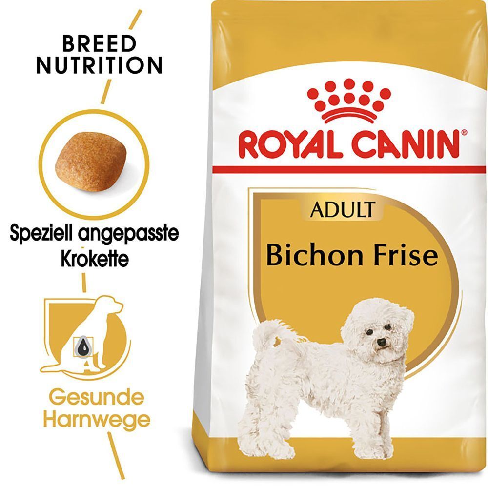 Royal Canin Adult Bichon Frise Hundefutter mit speziell angepasster Krokettenform für gesunde Harnwege.