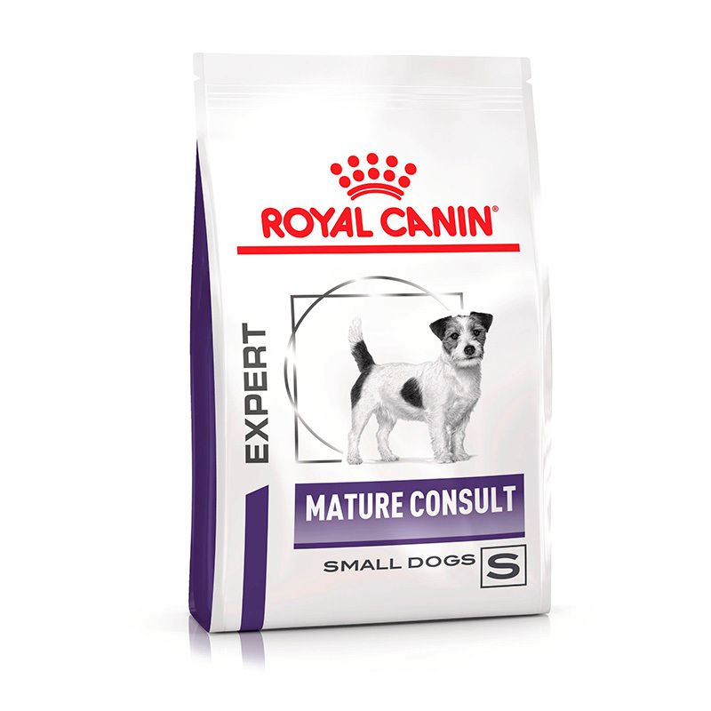 Vorderseite eines 3,5 kg Beutels Royal Canin Mature Consult Katzenfutter mit Katzenabbildung.