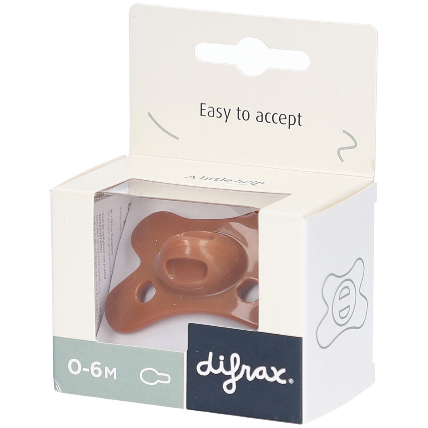 Difrax Fopspeen Natural 0-6m Uni/pure Assorti 1st 1 St Sauger