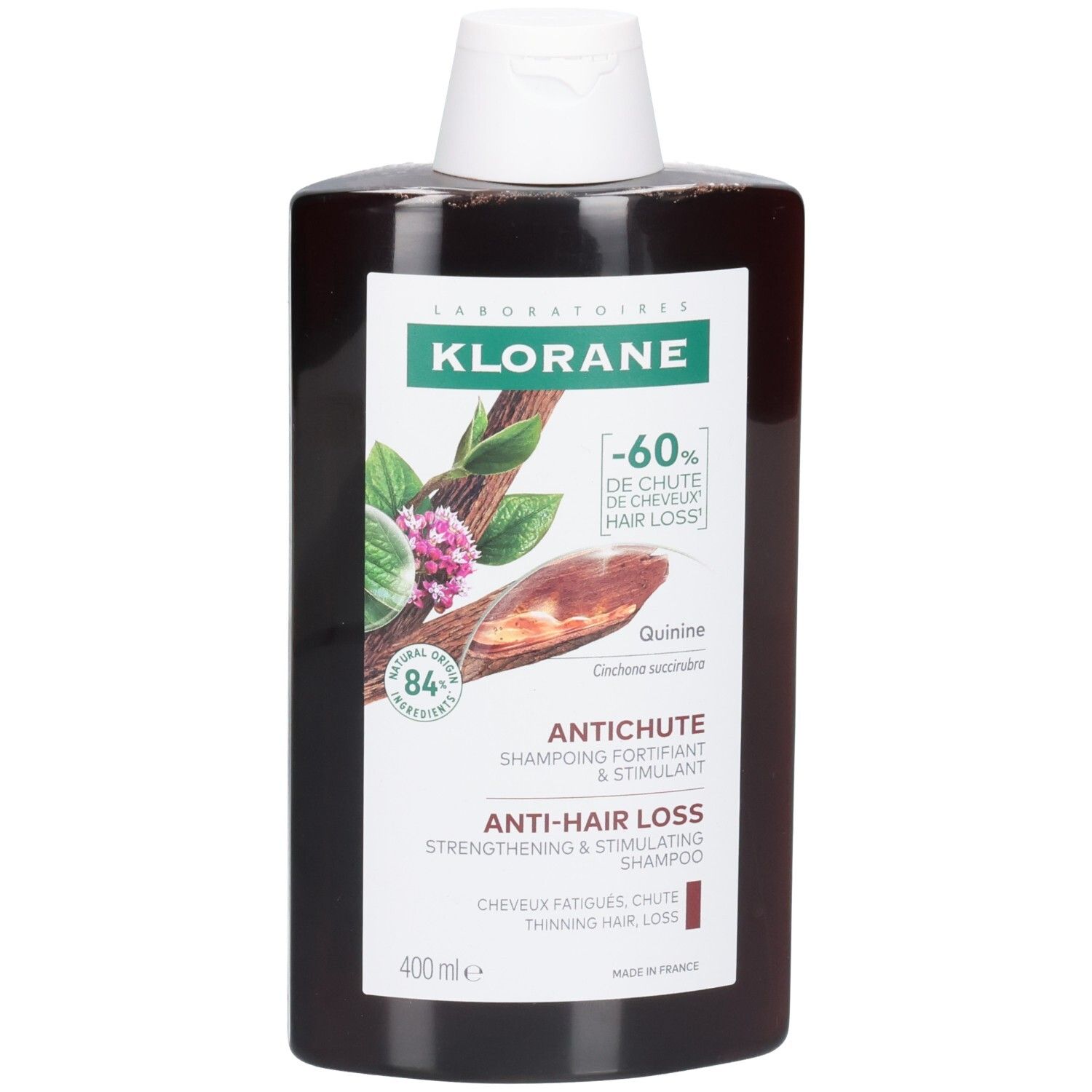 Klorane Versterkende Shampoo Dun Haar Quinine & Edelweiss Bio Nieuwe Formule 400ml 400 ml