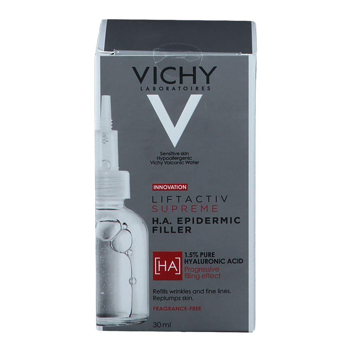 Vichy Liftactiv Supreme H.A. Epidermic Filler verpakking. Voorkant.
