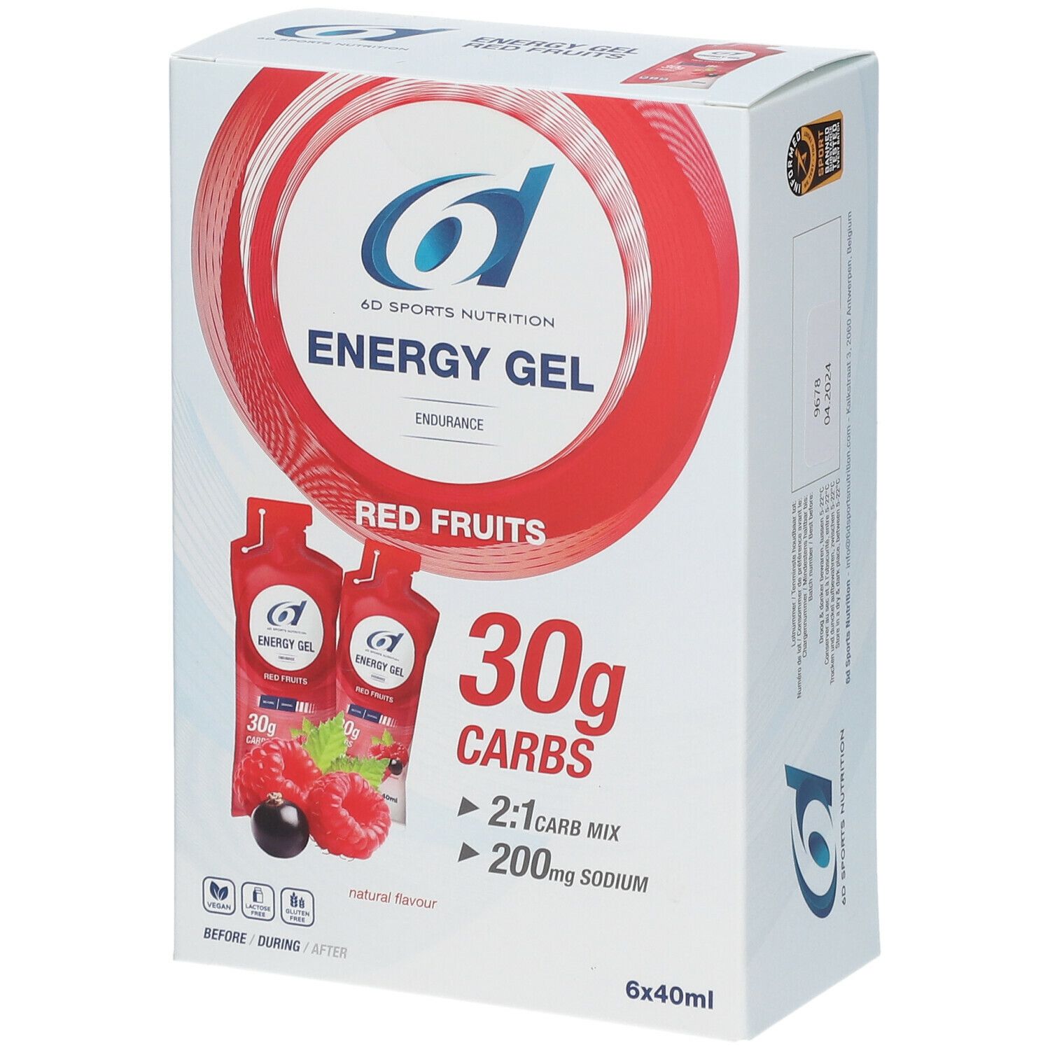 6D Sports Nutrition Energy Gel Rote Früchte