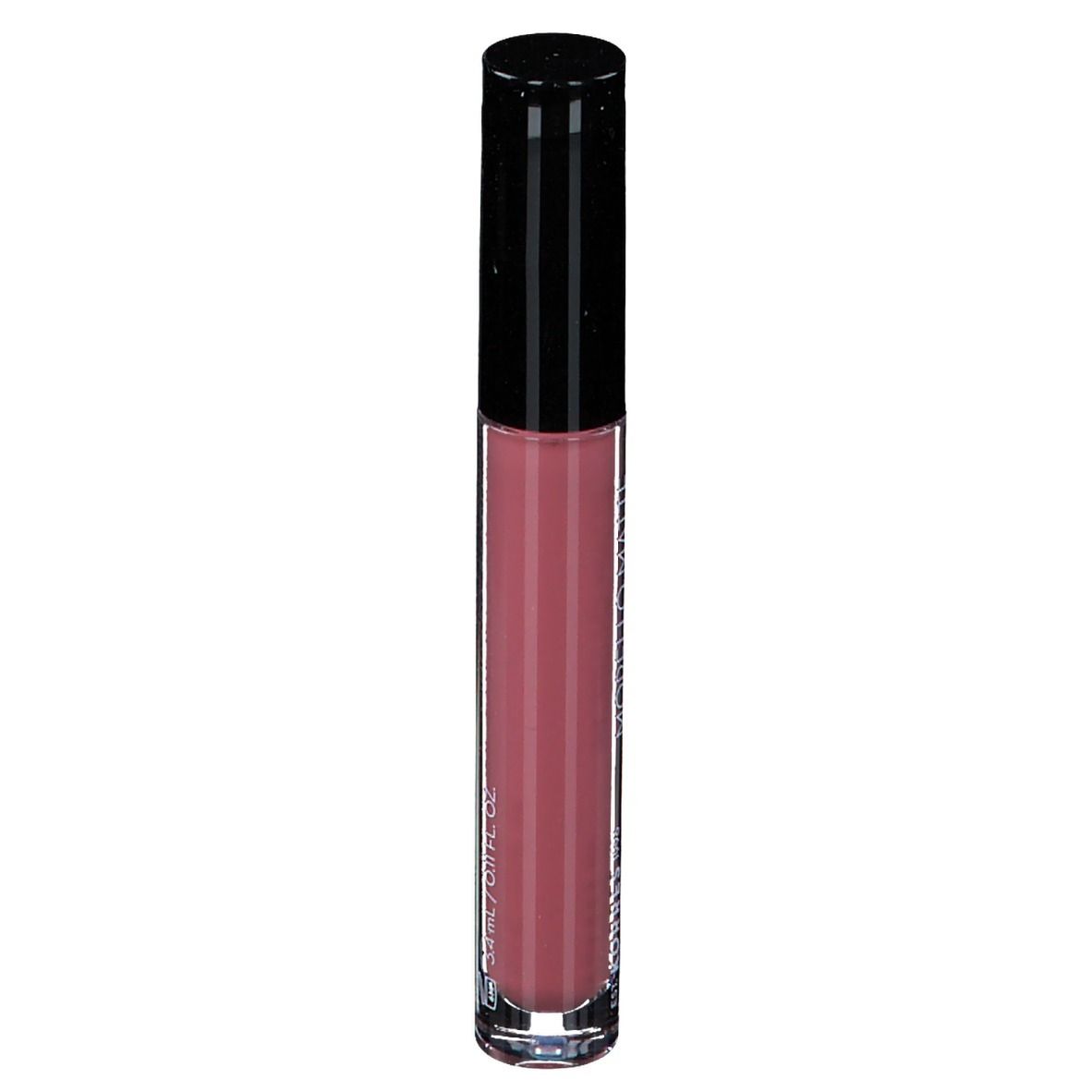 Fluide à lèvres rose. Bouchon noir.