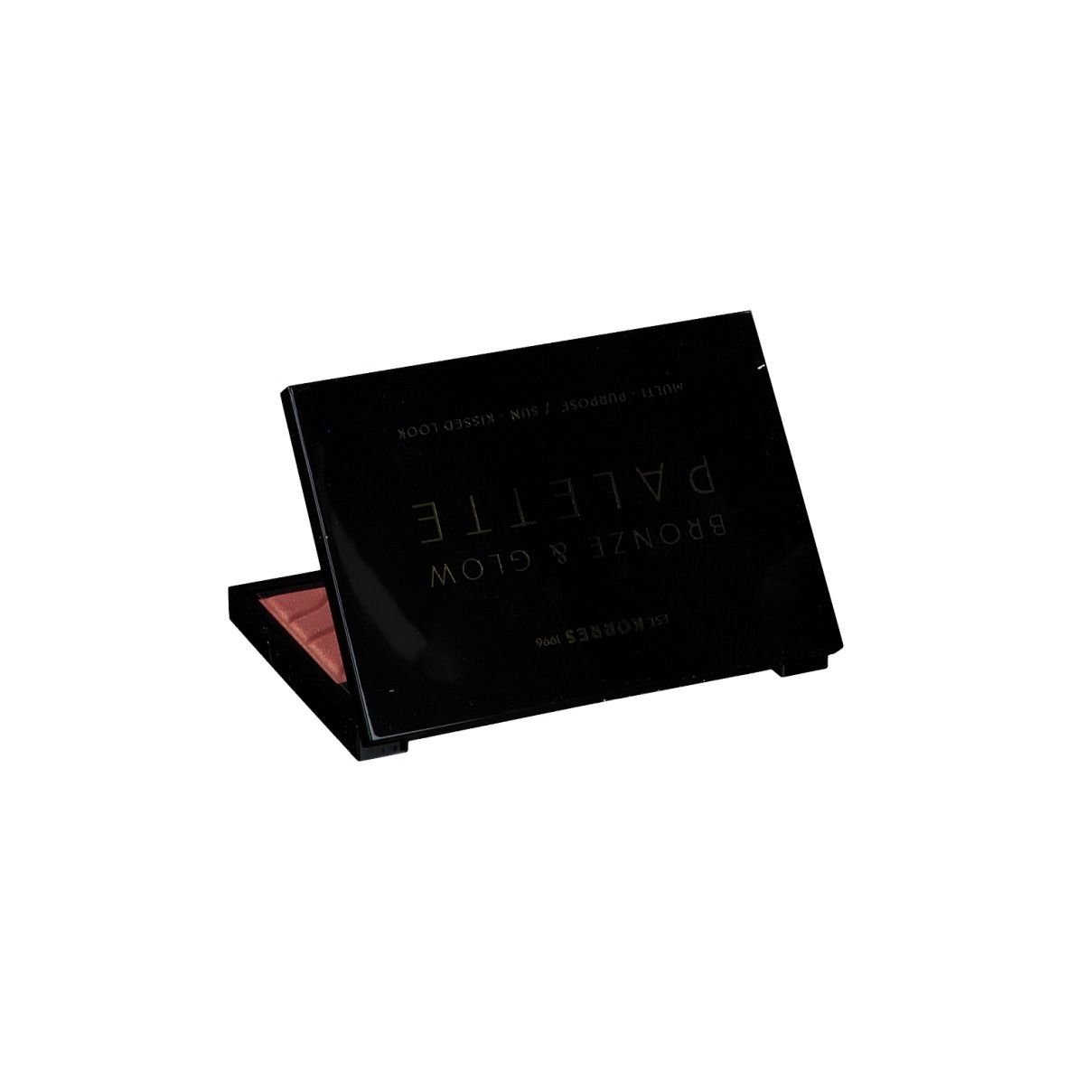 Schwarze Palette mit der Aufschrift "BRONZE & GLOW PALETTE".