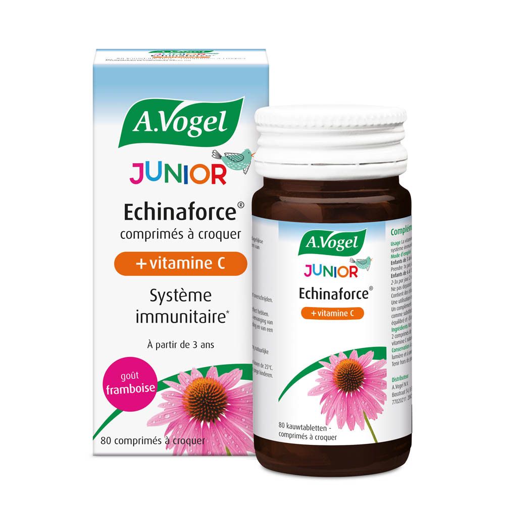 Emballage et flacon. Emballage: blanc-bleu, nom du produit et image d'une fleur. Flacon: marron, bouchon blanc.