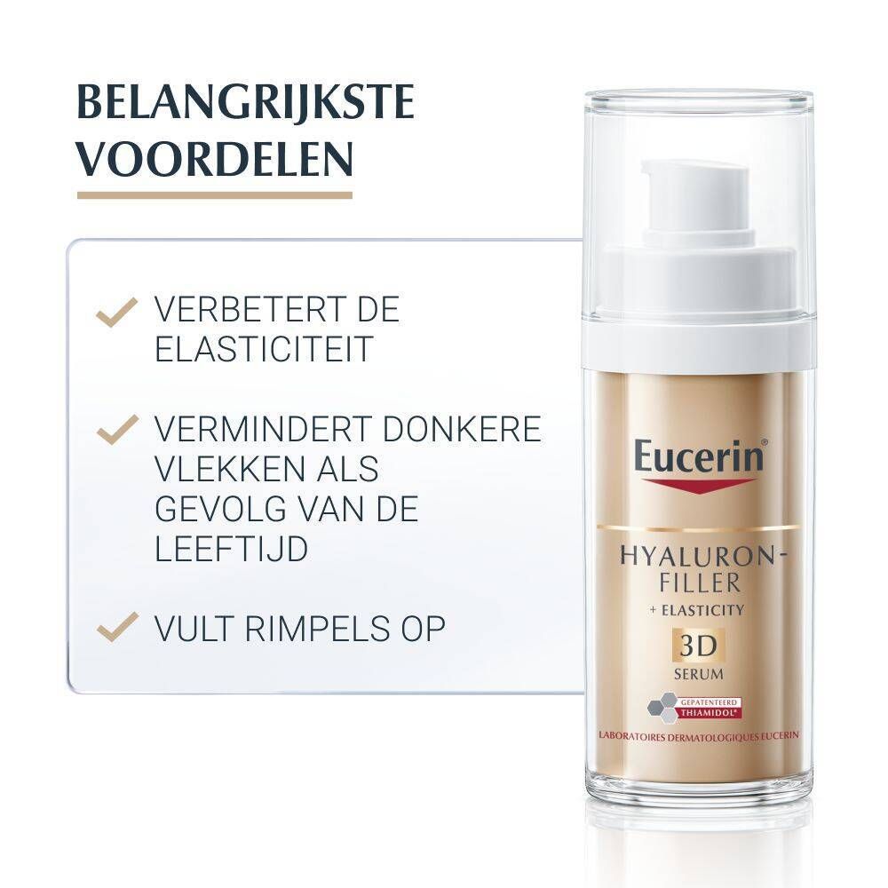 Voordelen van serum: elasticiteit, vermindert vlekken, vult rimpels op.