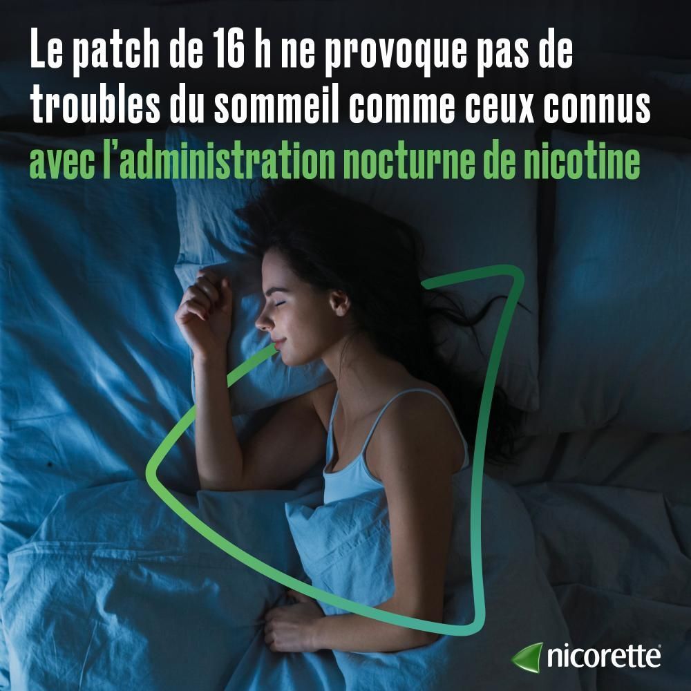 Personne dort. Texte : Le patch de 16h ne perturbe pas le sommeil.