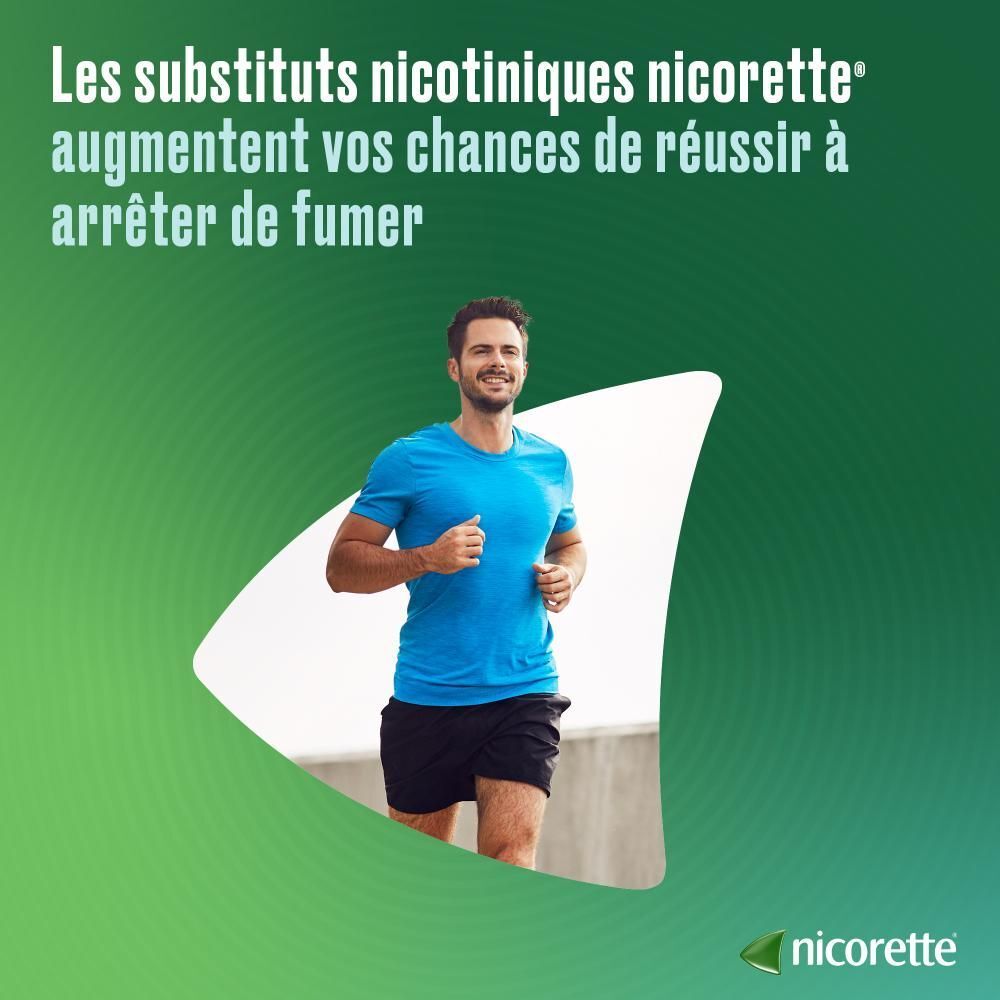 Homme courant. Texte : Les substituts nicotiniques augmentent les chances d'arrêter de fumer.
