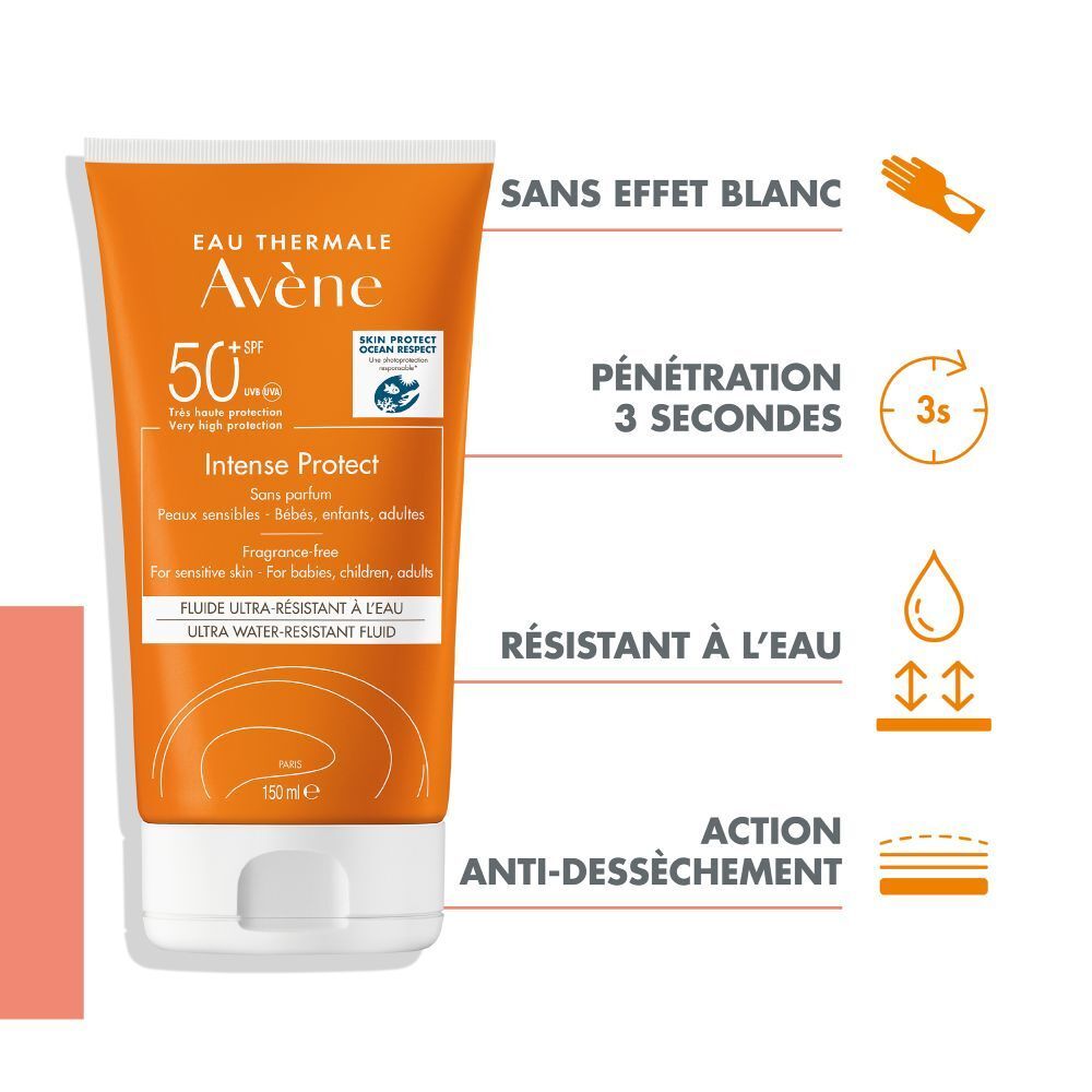 Dos d'un tube orange. Texte: Ultra-résistant à l'eau, testé en conditions extrêmes. Code QR.