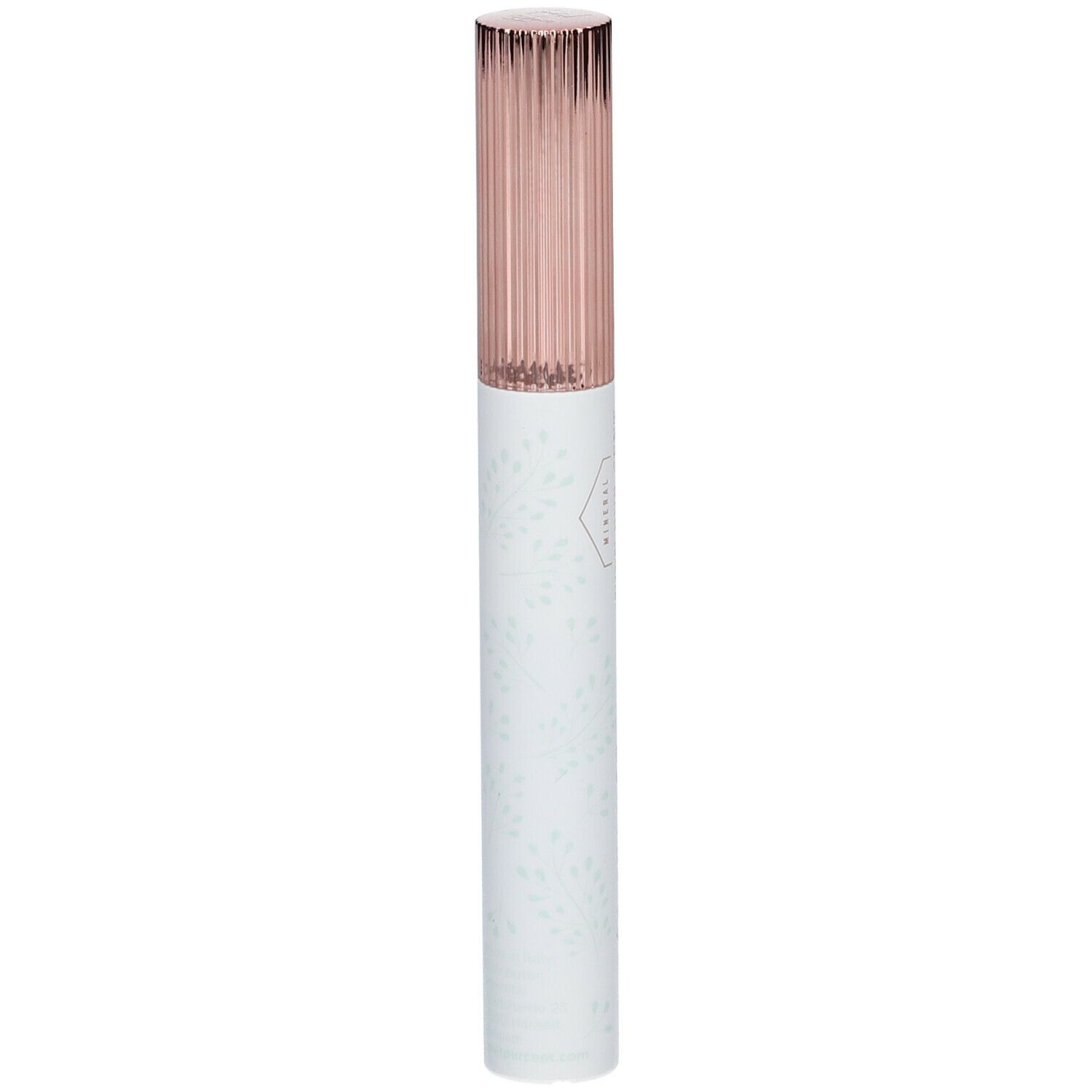 Tube de mascara noir avec bouchon rose doré. Inscription : CENT PUR CENT.