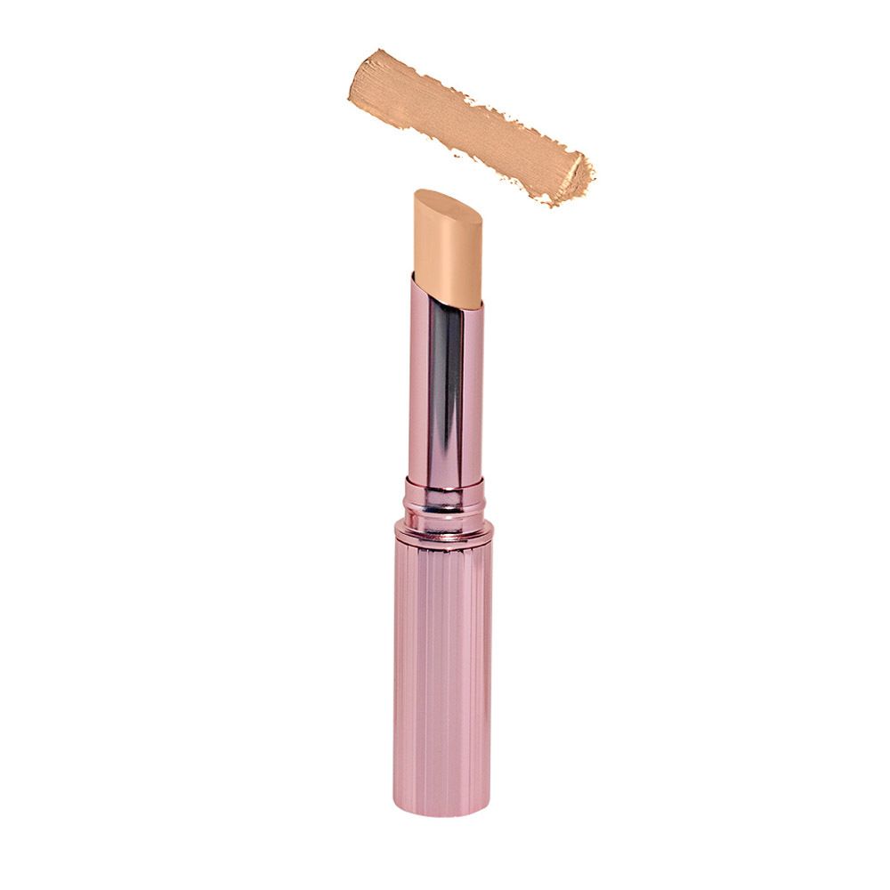 Stick correcteur rose avec nuance crème. Forme cylindrique, pointe biseautée.