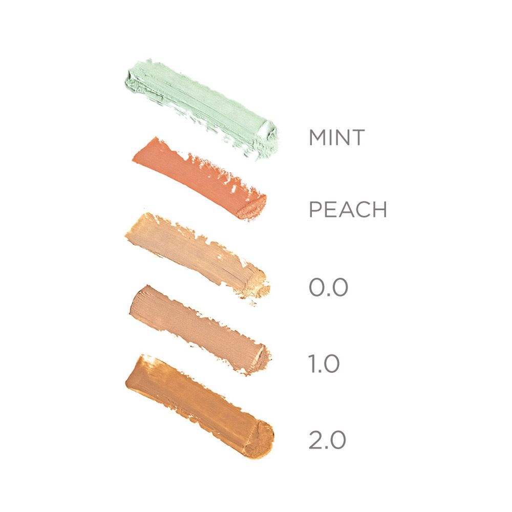 Palette de couleurs avec des couleurs de correcteur. Texte : MINT, PEACH, 0.0, 1.0, 2.0.
