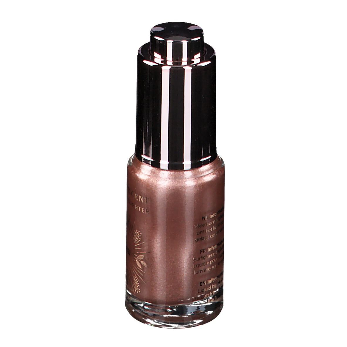Achteraanzicht van de highlighter. Opschrift: Cent Pur Cent Liquid Highlighter. Tekst in meerdere talen.