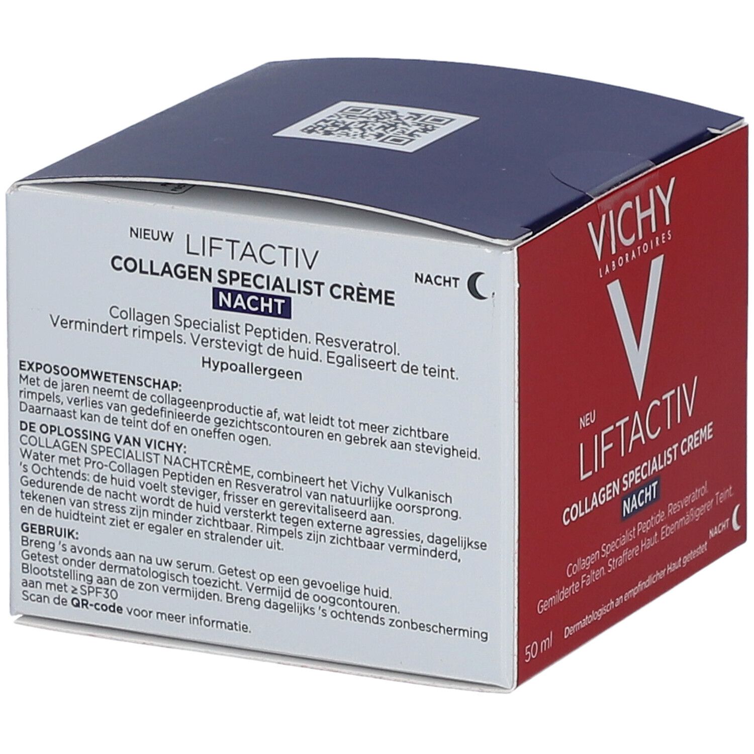 Emballage. Vichy Liftactiv Collagen Specialist Crème Nuit. 50 ml. Texte.