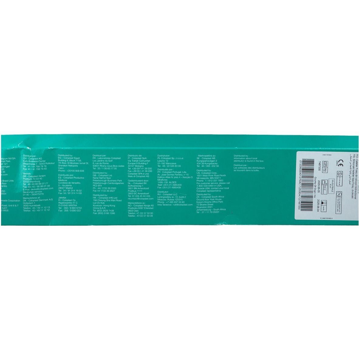 Grüne Verpackung. Text und Symbole. Barcode.
