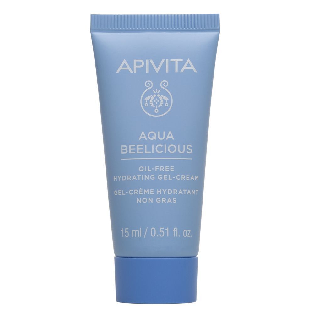 Lichtblauwe tube met productnaam. Olievrije gel-crème. 15 ml/0.51 fl.oz.