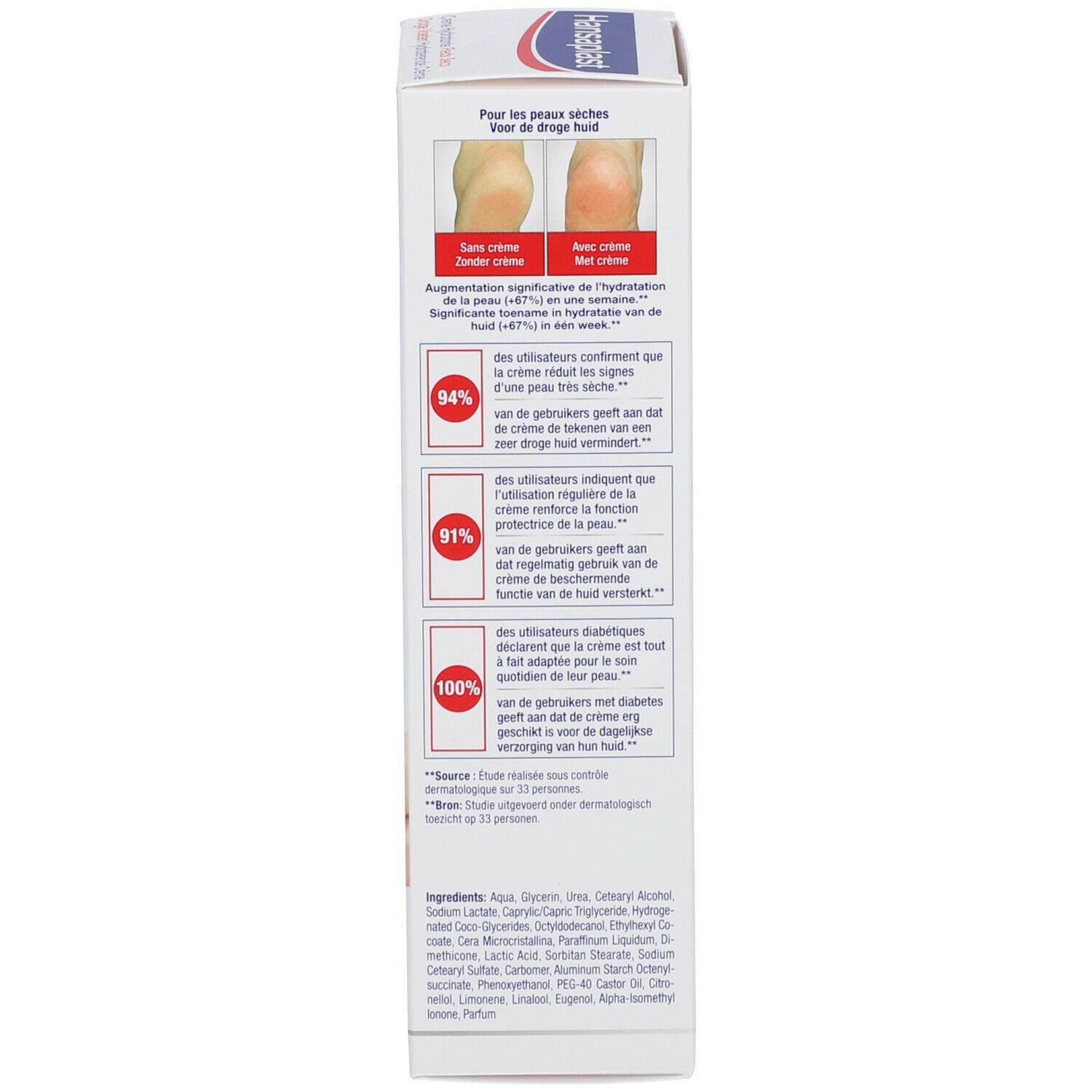 Hansaplast Crème Hydratante Pieds Secs. Dermatologisch goedgekeurd. Geschikt voor diabetici. Snelle absorptie. 10% ureum.
