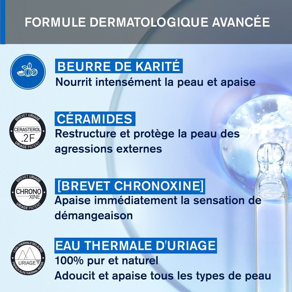Spray Uriage Xémose. Informations sur le produit et l'utilisation. Texte et graphiques.