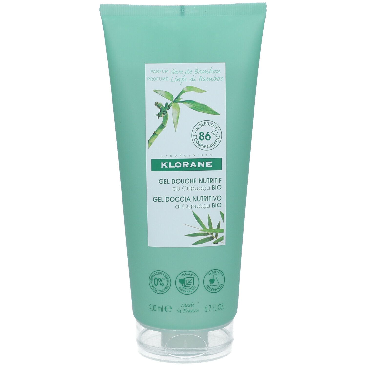 Klorane Voedende Douchegel Cupuaçu Bio - Bamboesap Nieuwe Formule 200ml 200 ml Duschgel